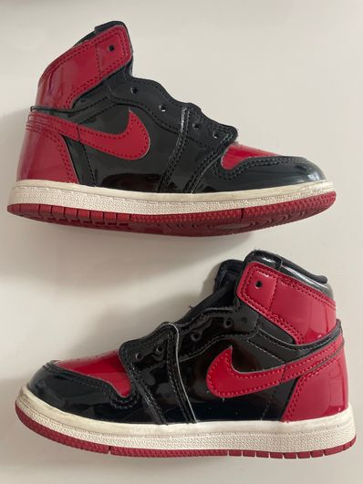 Nike TD Air Jordan 1 High OG "Patent Bred"