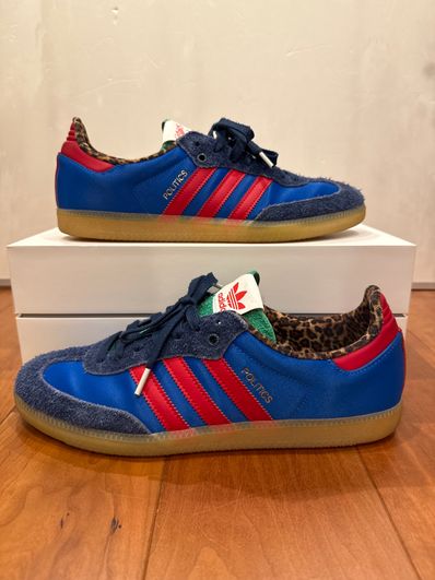 Sneaker Politics × adidas Consortium Samba "Blue Bird/Better Scarlet/Dark Slate"