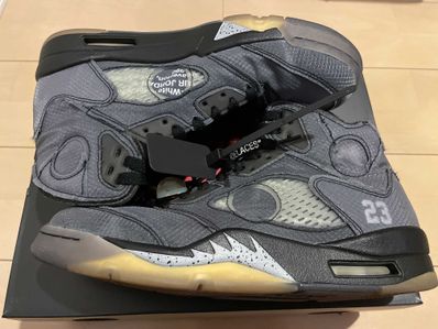 Off-White × Nike Air Jordan 5 "Black/Muslin/Fire Red"