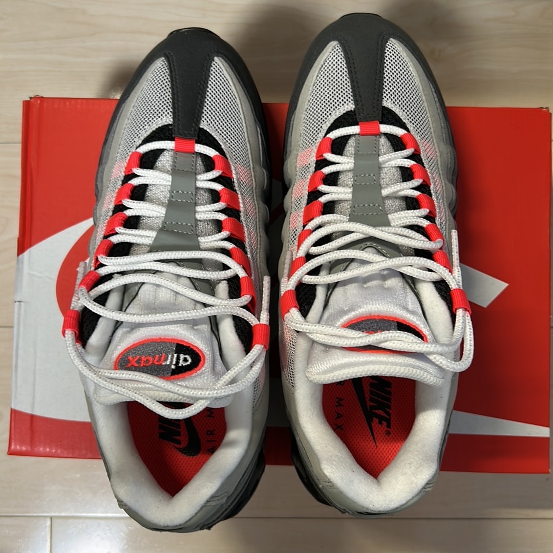 Nike Air Max 95 OG Big Bubble "Medium Ash/Solar Red"