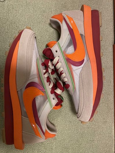 CLOT × Sacai × Nike LD Waffle "Orange Blaze"