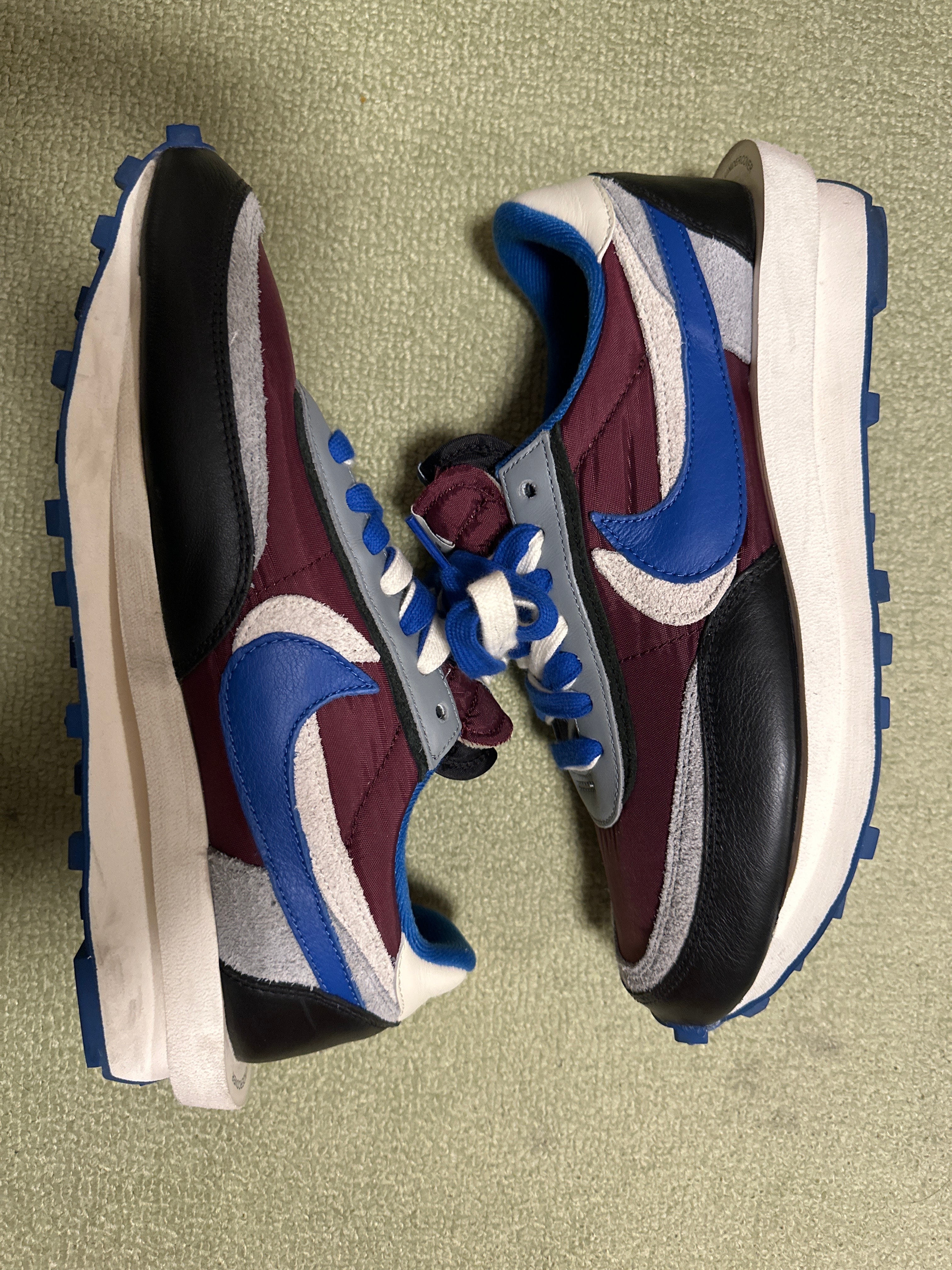 UNDERCOVER × sacai × Nike LD Waffle "Night Maroon/Pale Ivory-Ground Grey-Team Royal"
