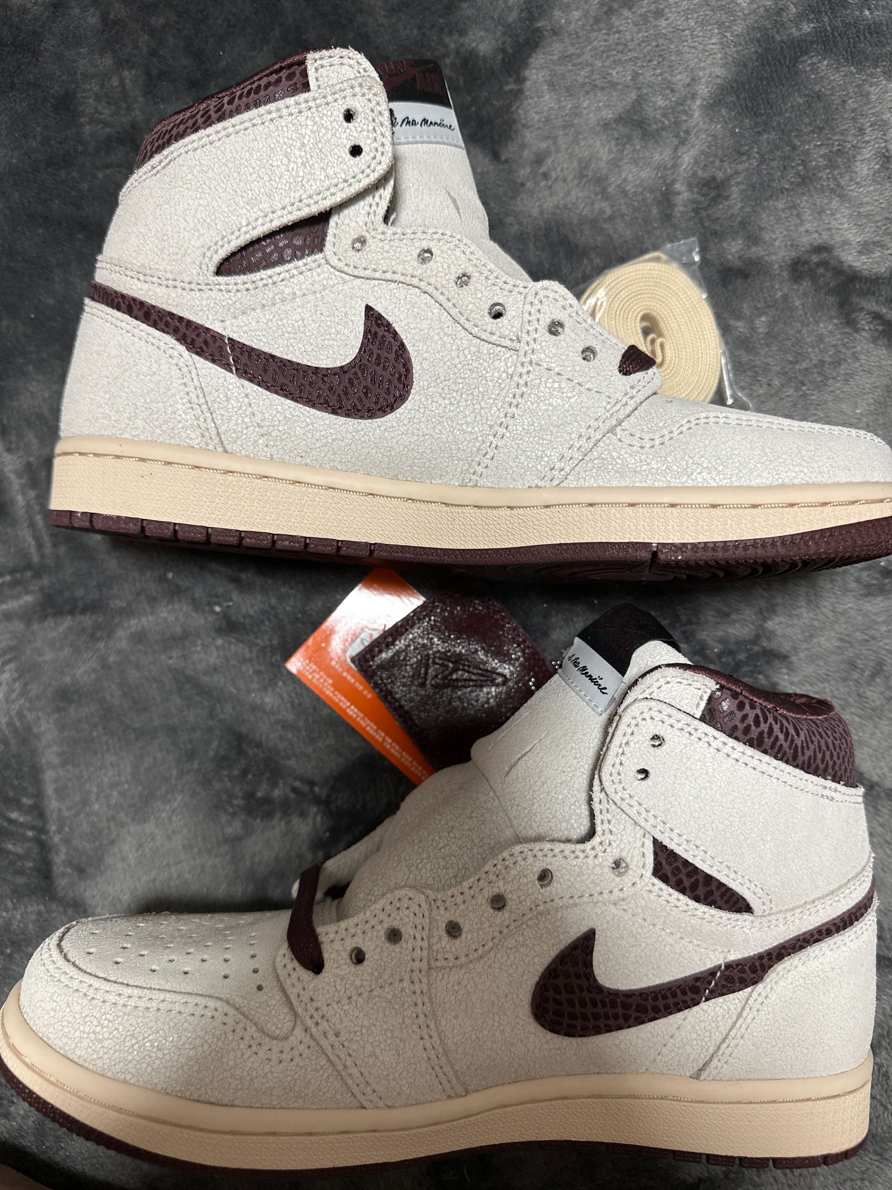 A Ma Maniere × Nike Air Jordan 1 Retro High OG "Sail and Burgundy"