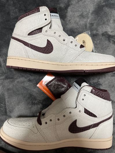 A Ma Maniere × Nike Air Jordan 1 Retro High OG "Sail and Burgundy"