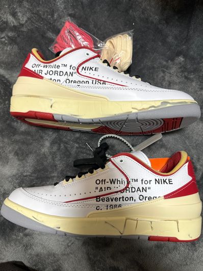 Off-White × Nike Air Jordan 2 Low "White and Varsity Red"