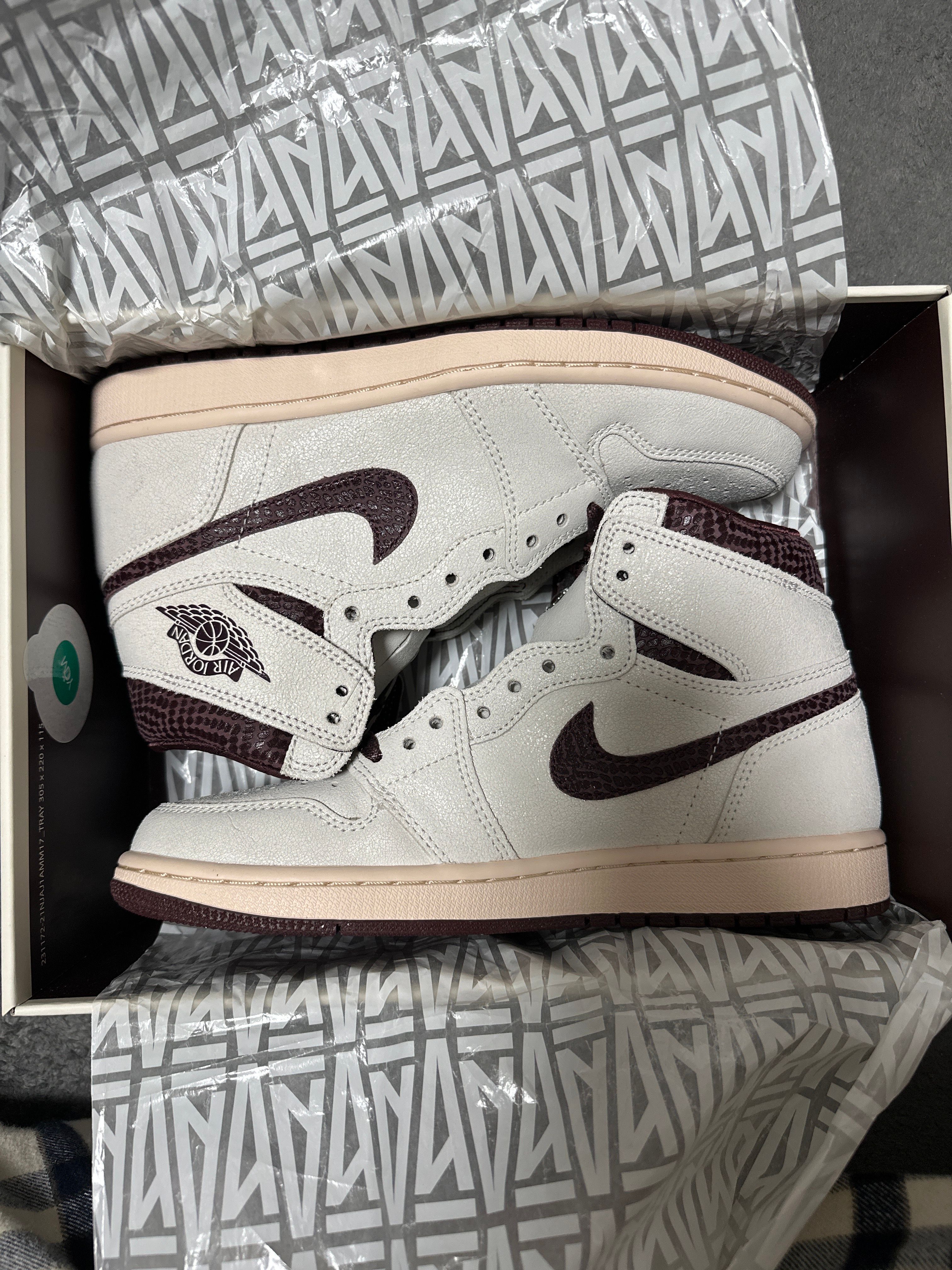 A Ma Maniere × Nike Air Jordan 1 Retro High OG "Sail and Burgundy"