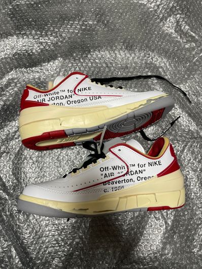 Off-White × Nike Air Jordan 2 Low "White and Varsity Red"