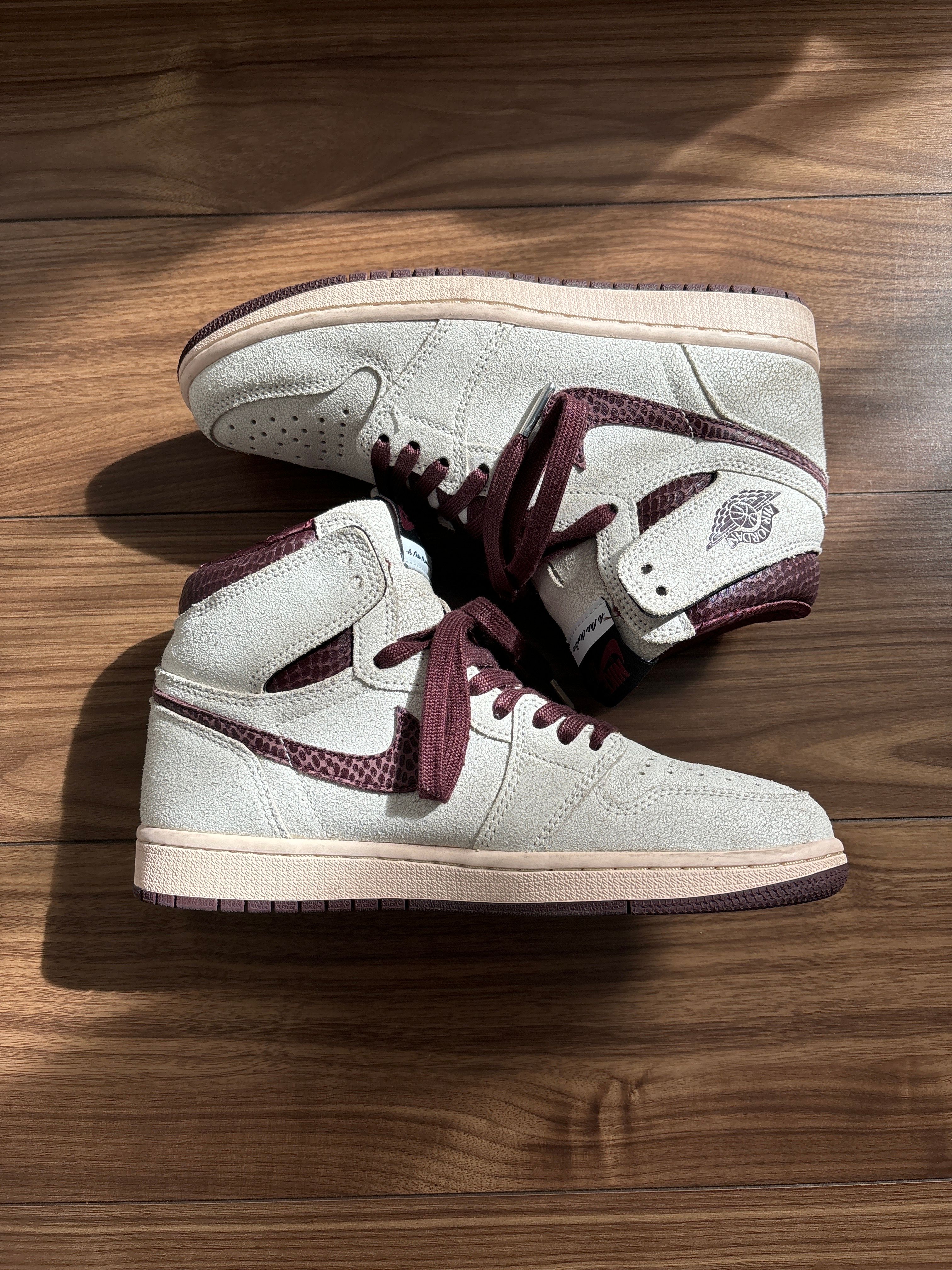 A Ma Maniere × Nike Air Jordan 1 Retro High OG "Sail and Burgundy"