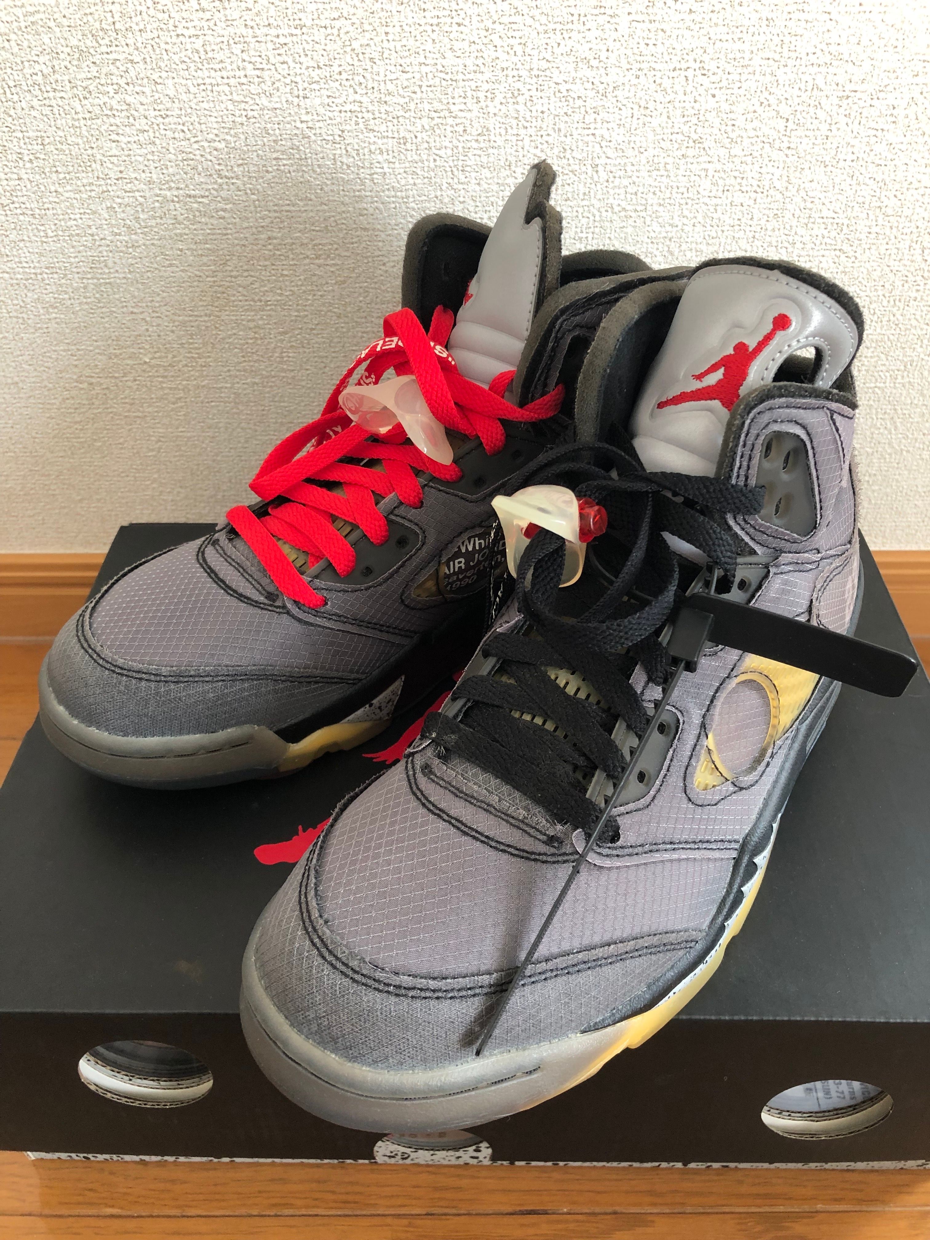 Off-White × Nike Air Jordan 5 "Black/Muslin/Fire Red"