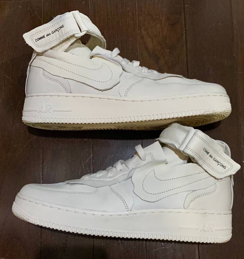 COMME des GARCONS × Nike Air Force 1 Mid "White" 
