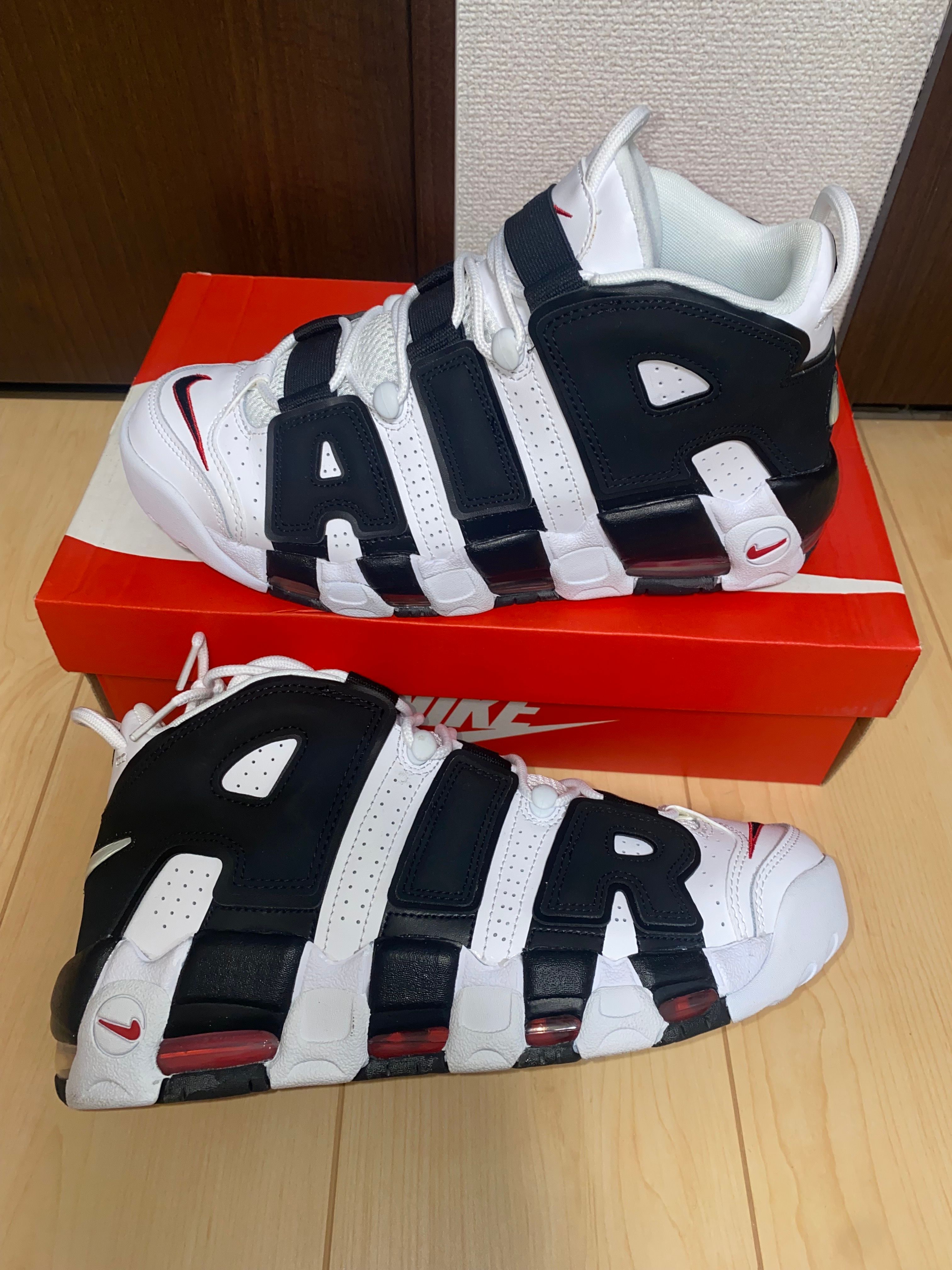 NIKE AIR MORE UPTEMPO "WHITE/BLACK/UNIVERSITY RED"(2020)