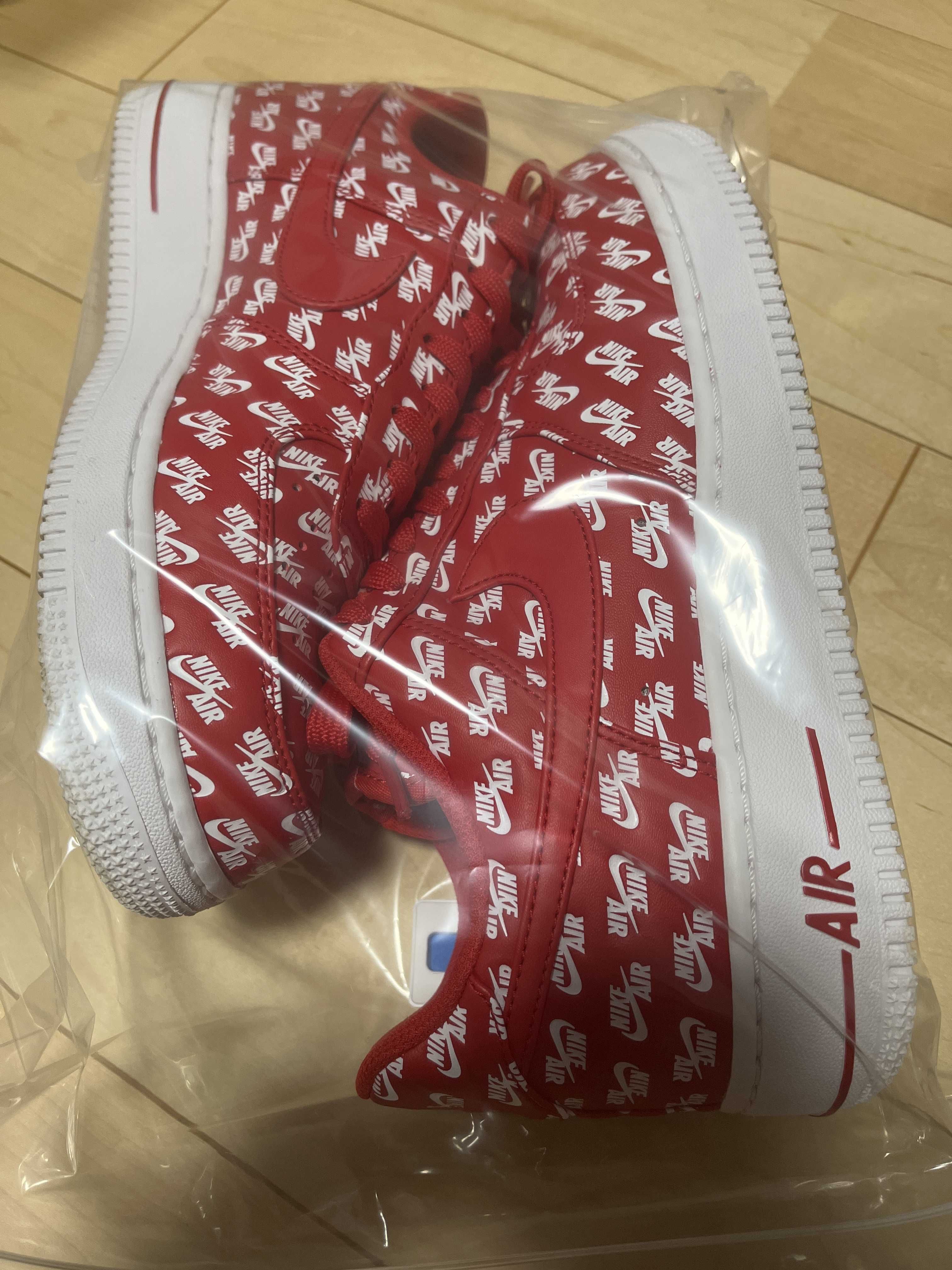 NIKE AIR FORCE 1 LOW ALL OVER LOGO RED
