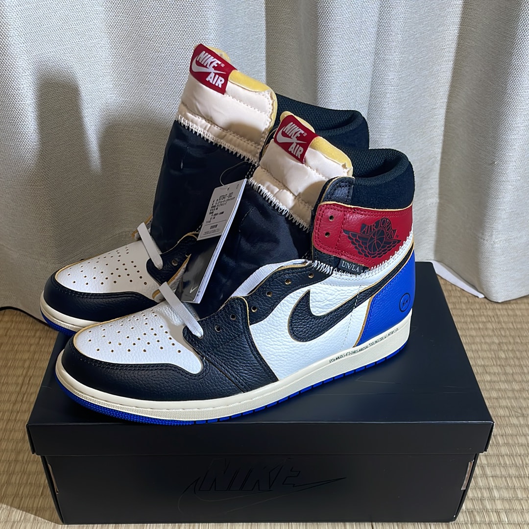 fragment design × UNION × Nike Air Jordan 1 High OG "Black/Varsity Red"
