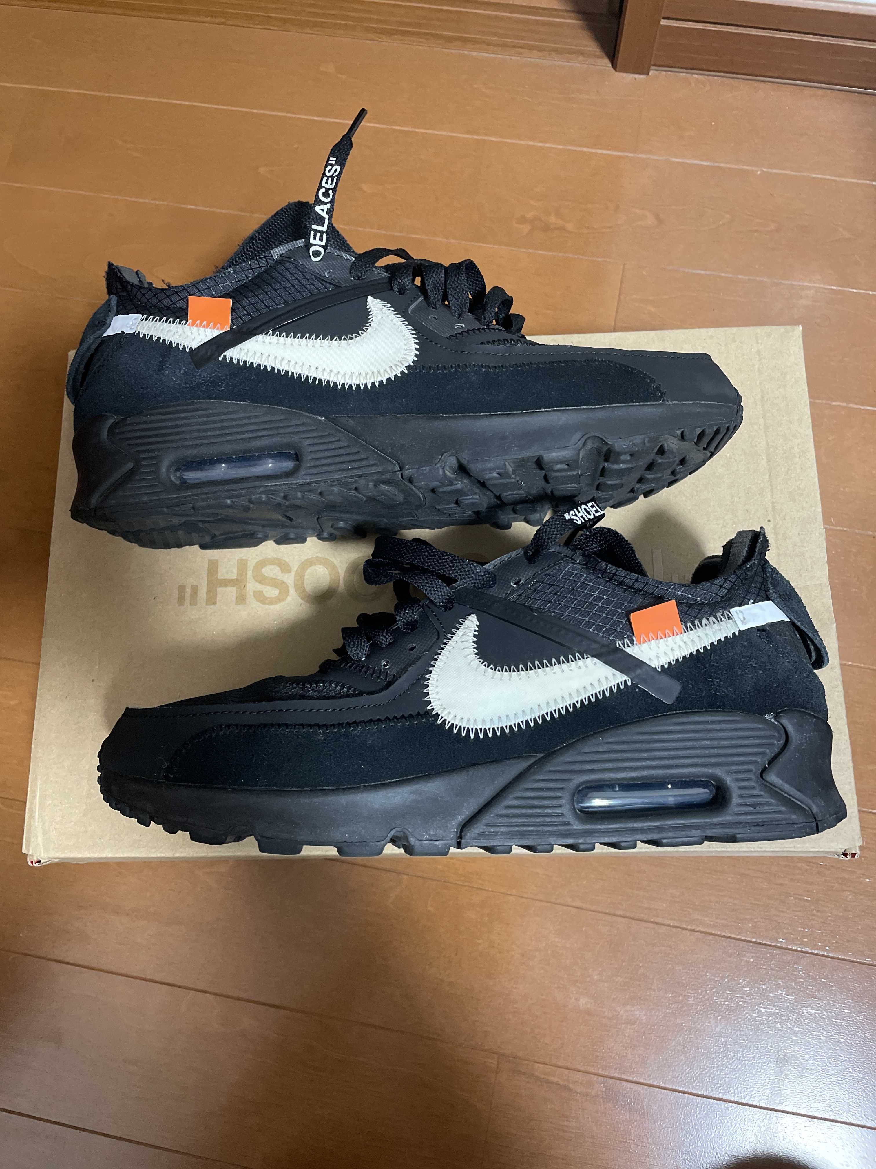 Off-White × Nike Air Max 90 "Black/Black-Cone-White"