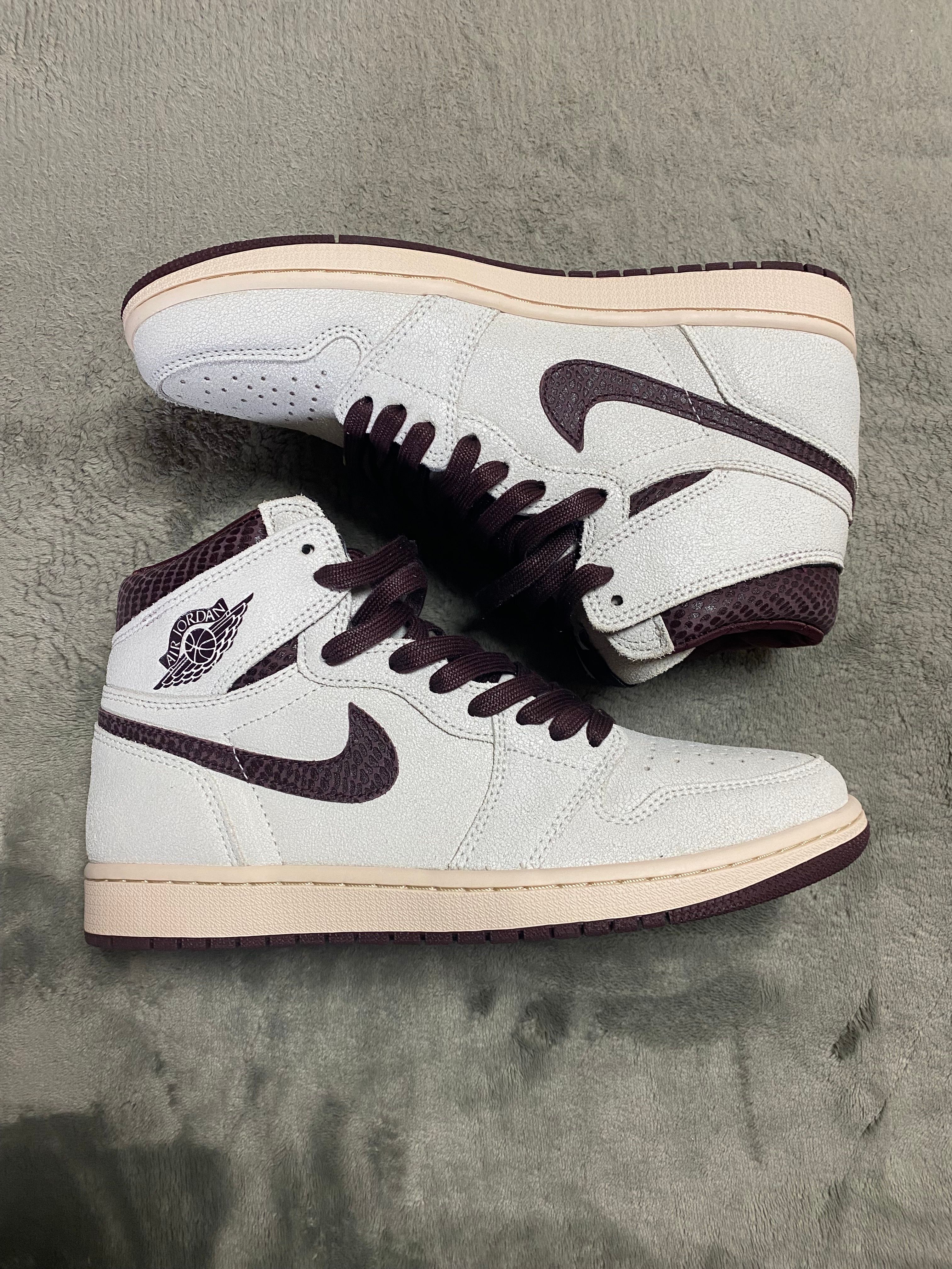 A Ma Maniere × Nike Air Jordan 1 Retro High OG "Sail and Burgundy"