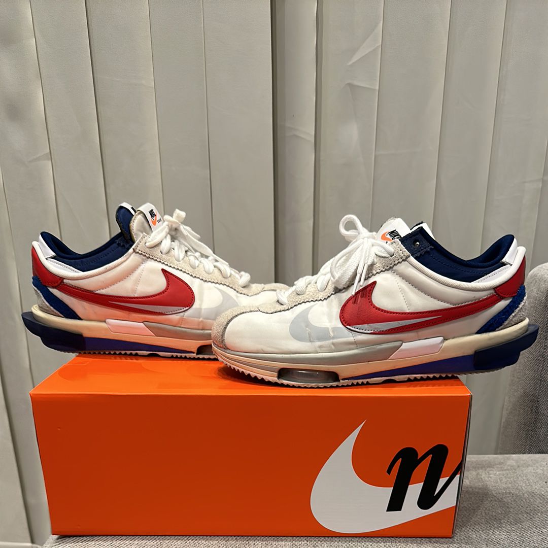 sacai × Nike Zoom Cortez "White and University Red"