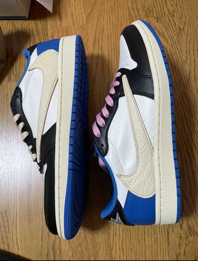 Travis Scott × fragment design × Nike Air Jordan 1 Low OG SP "Military Blue"