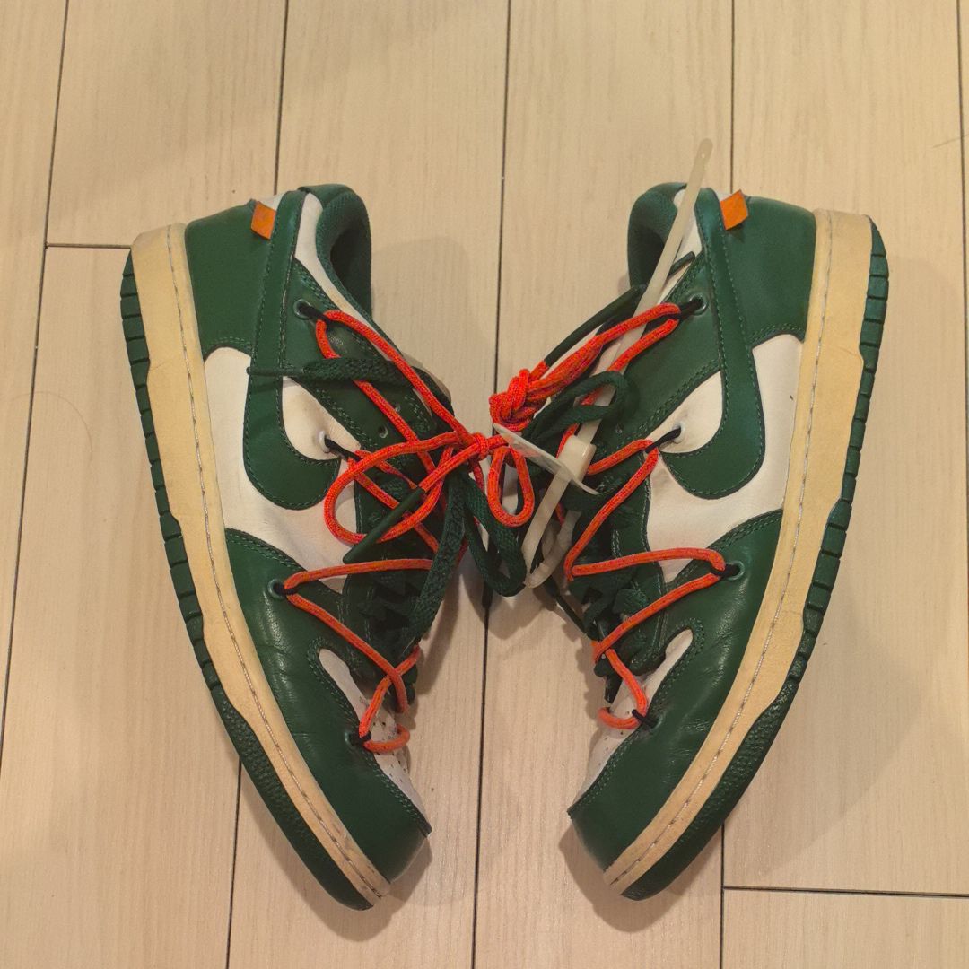 Off-White × Nike Dunk Low "White/Pine Green"