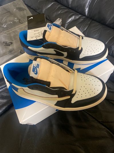 Travis Scott × fragment design × Nike Air Jordan 1 Low OG SP "Military Blue"