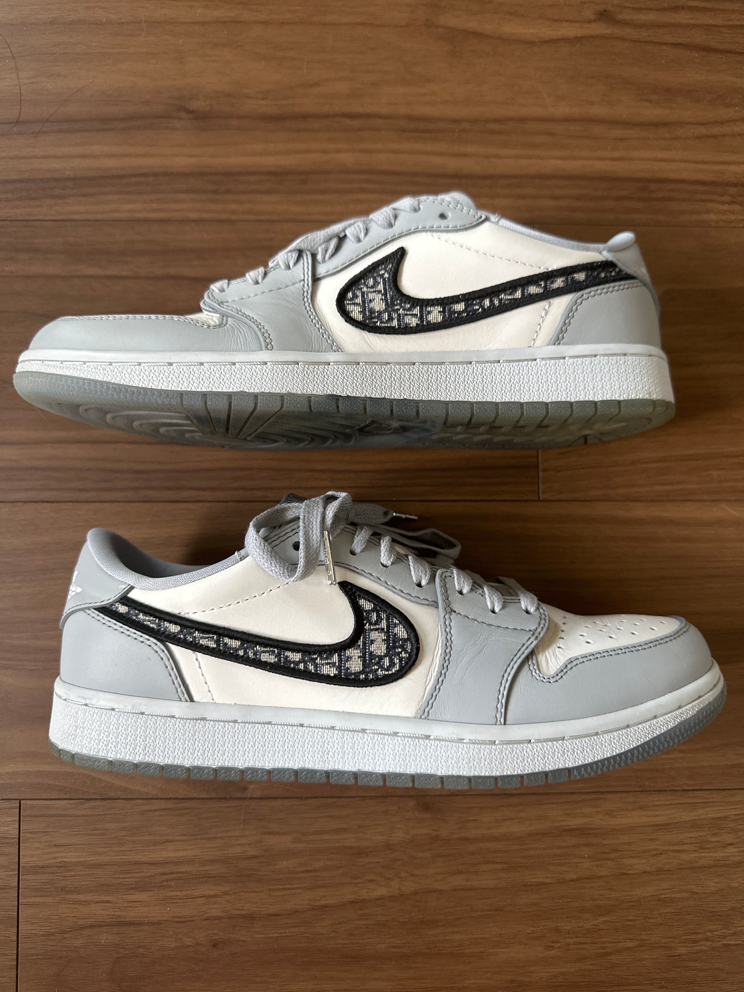 Dior × Nike Air Jordan 1 Low OG "Wolf Grey/Black-Sail-White"