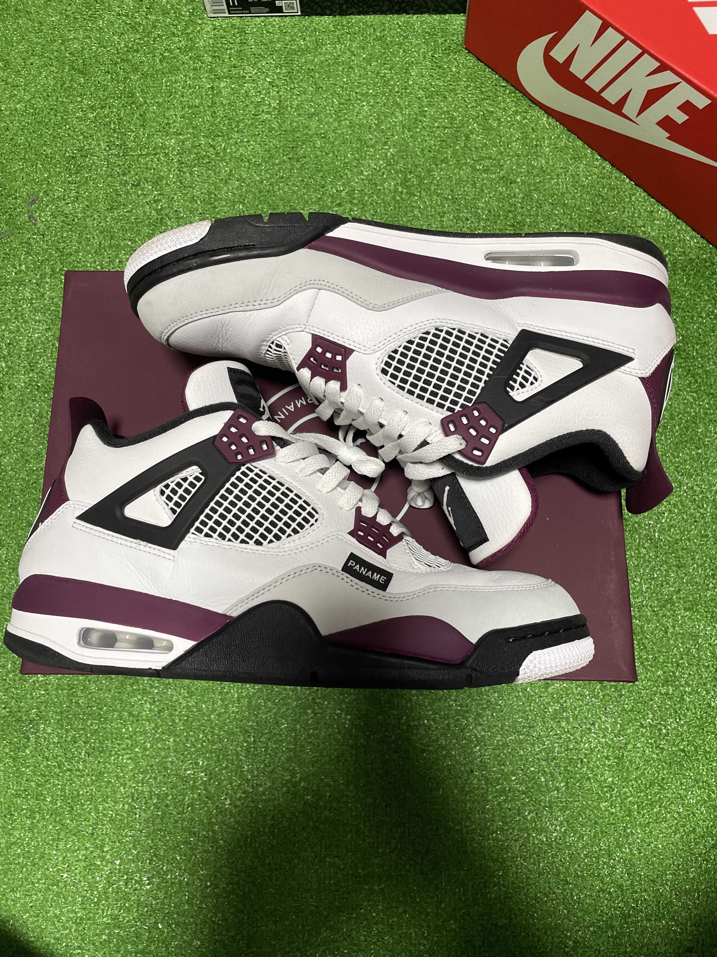 Paris Saint Germain ×Nike Air Jordan 4 Retro "White/Bordeaux/Neutral Gray"