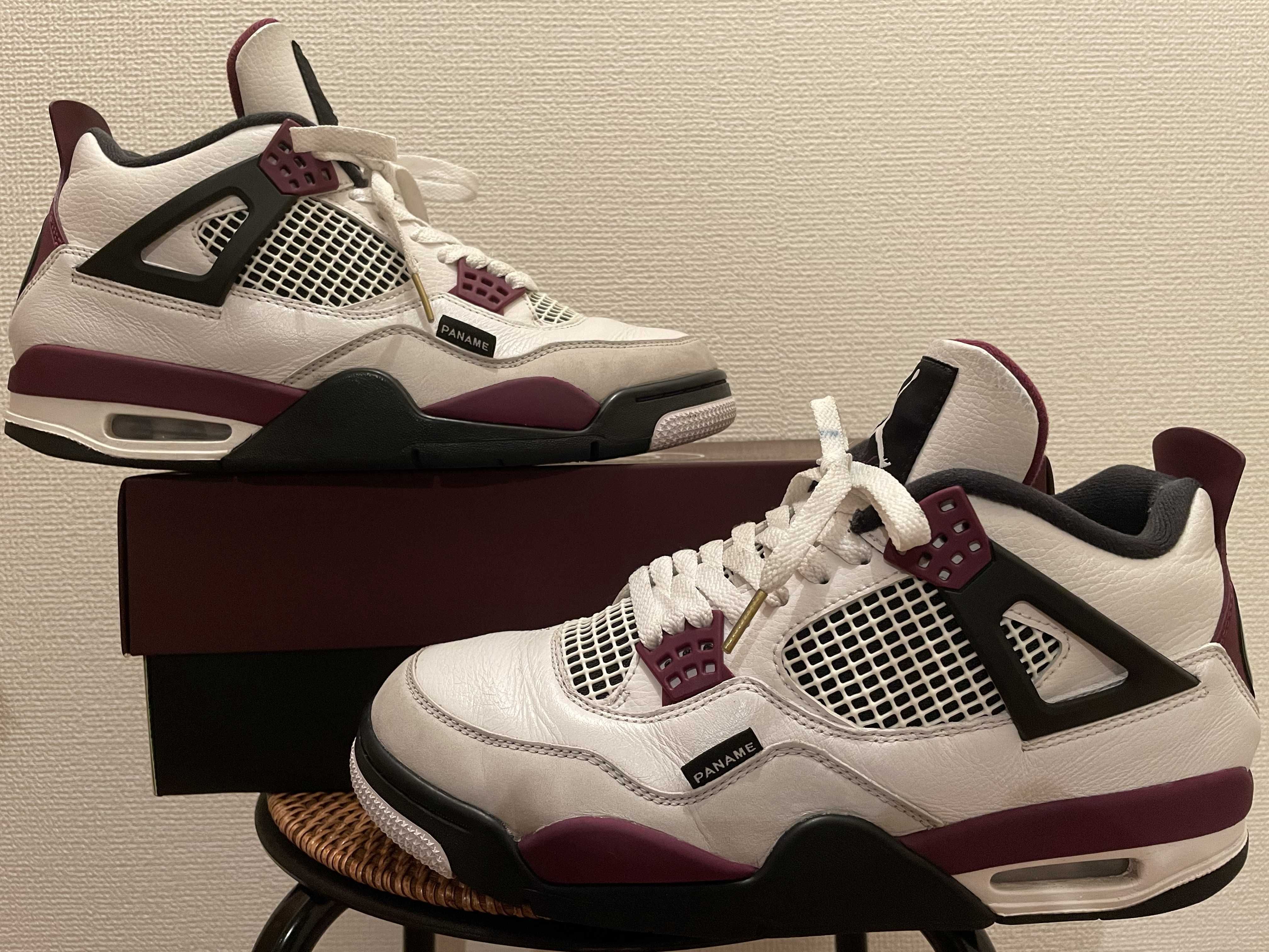 Paris Saint Germain ×Nike Air Jordan 4 Retro "White/Bordeaux/Neutral Gray"