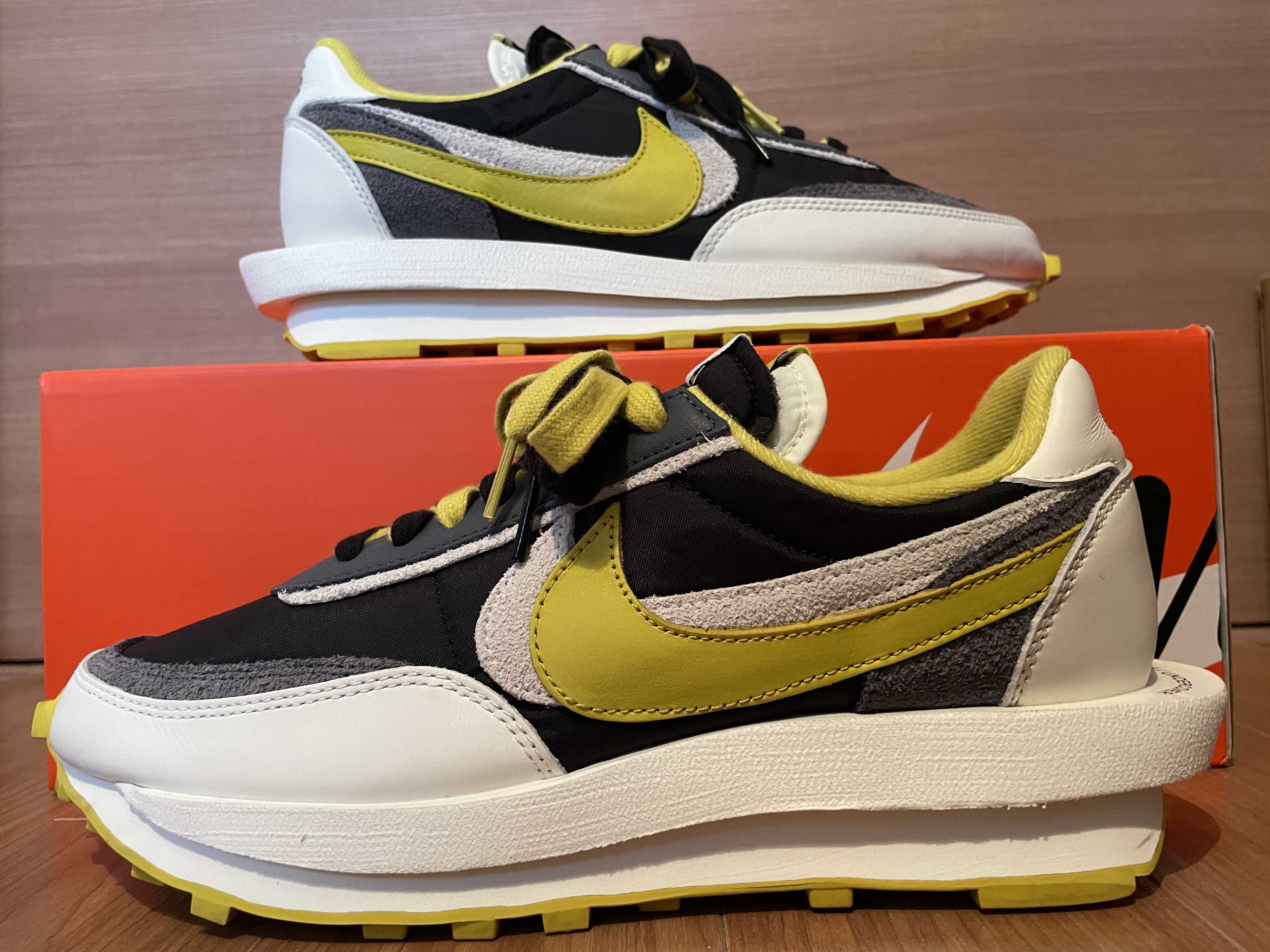 UNDERCOVER × sacai × Nike LD Waffle "Black/Sail-Dark Grey-Bright Citron"