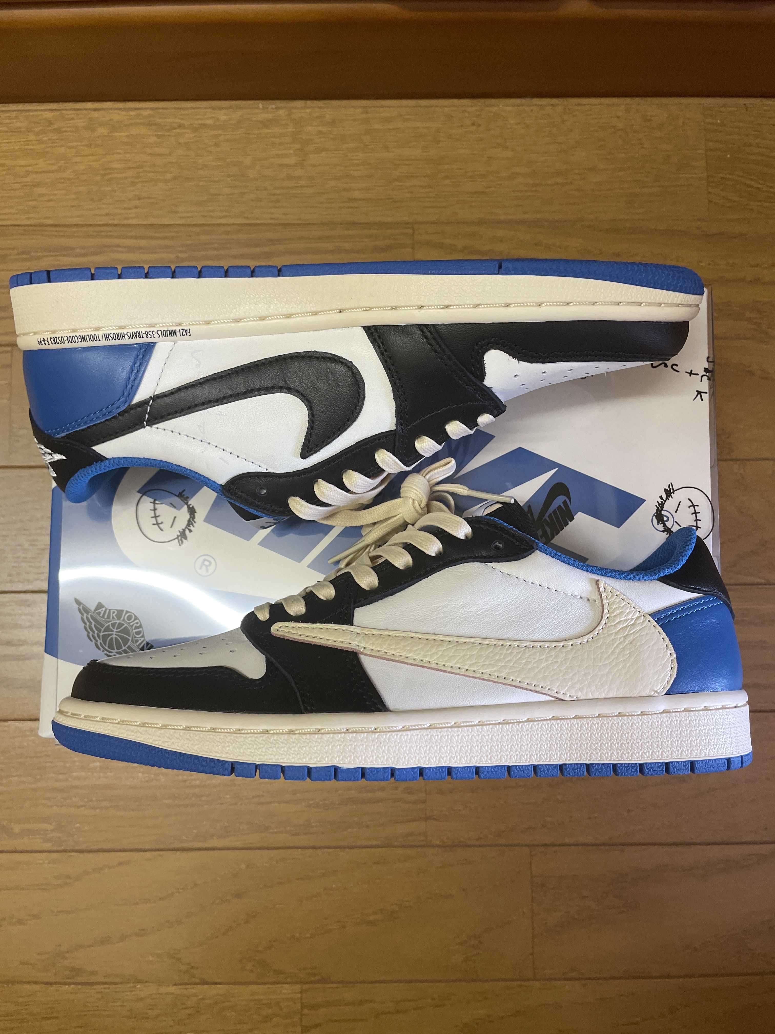 Travis Scott × fragment design × Nike Air Jordan 1 Low OG SP "Military Blue"