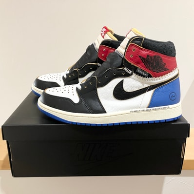 fragment design × UNION × Nike Air Jordan 1 High OG "Black/Varsity Red"