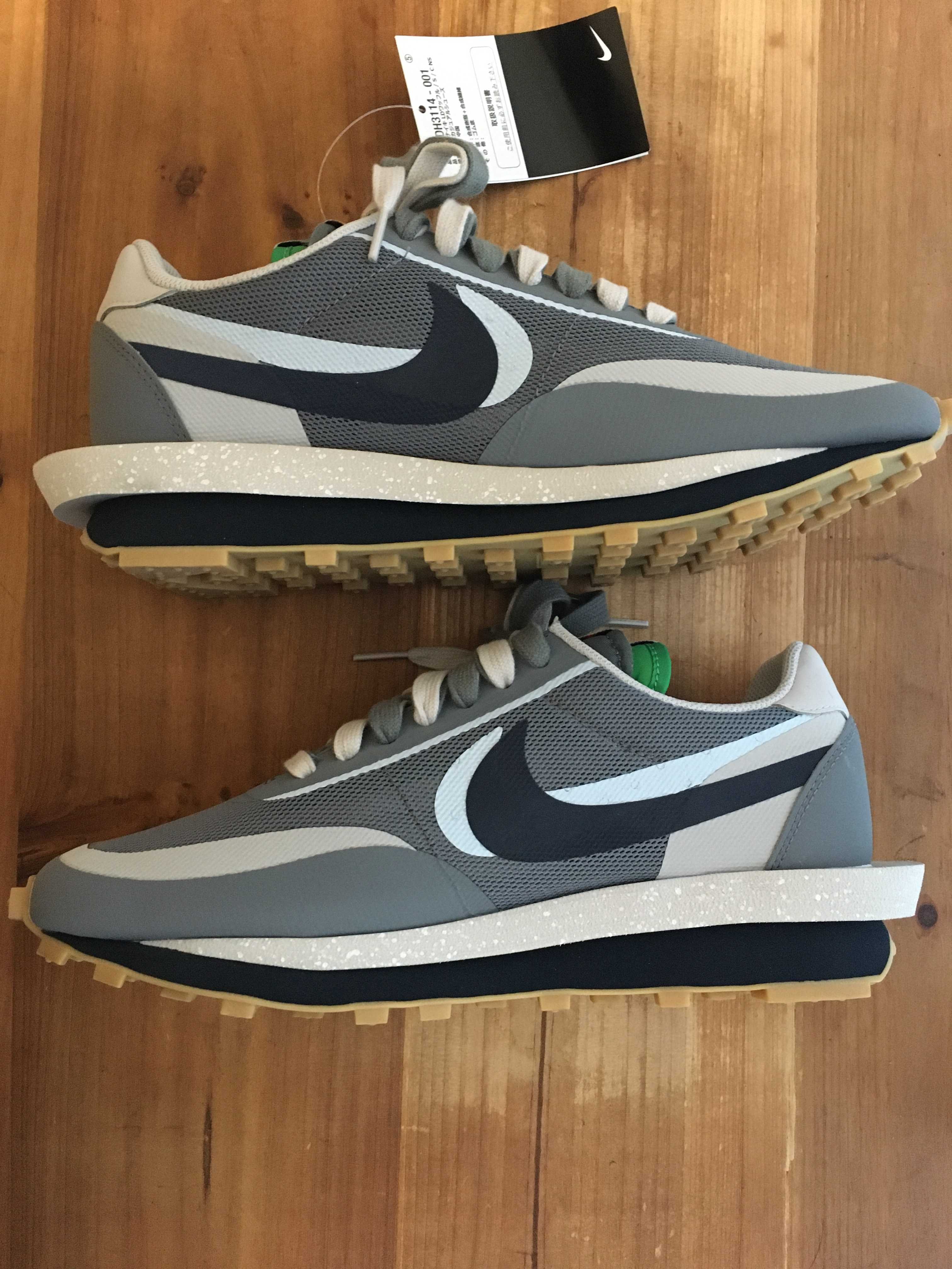 CLOT × Sacai × Nike LD Waffle "Grey Obsidian/Cool Grey"