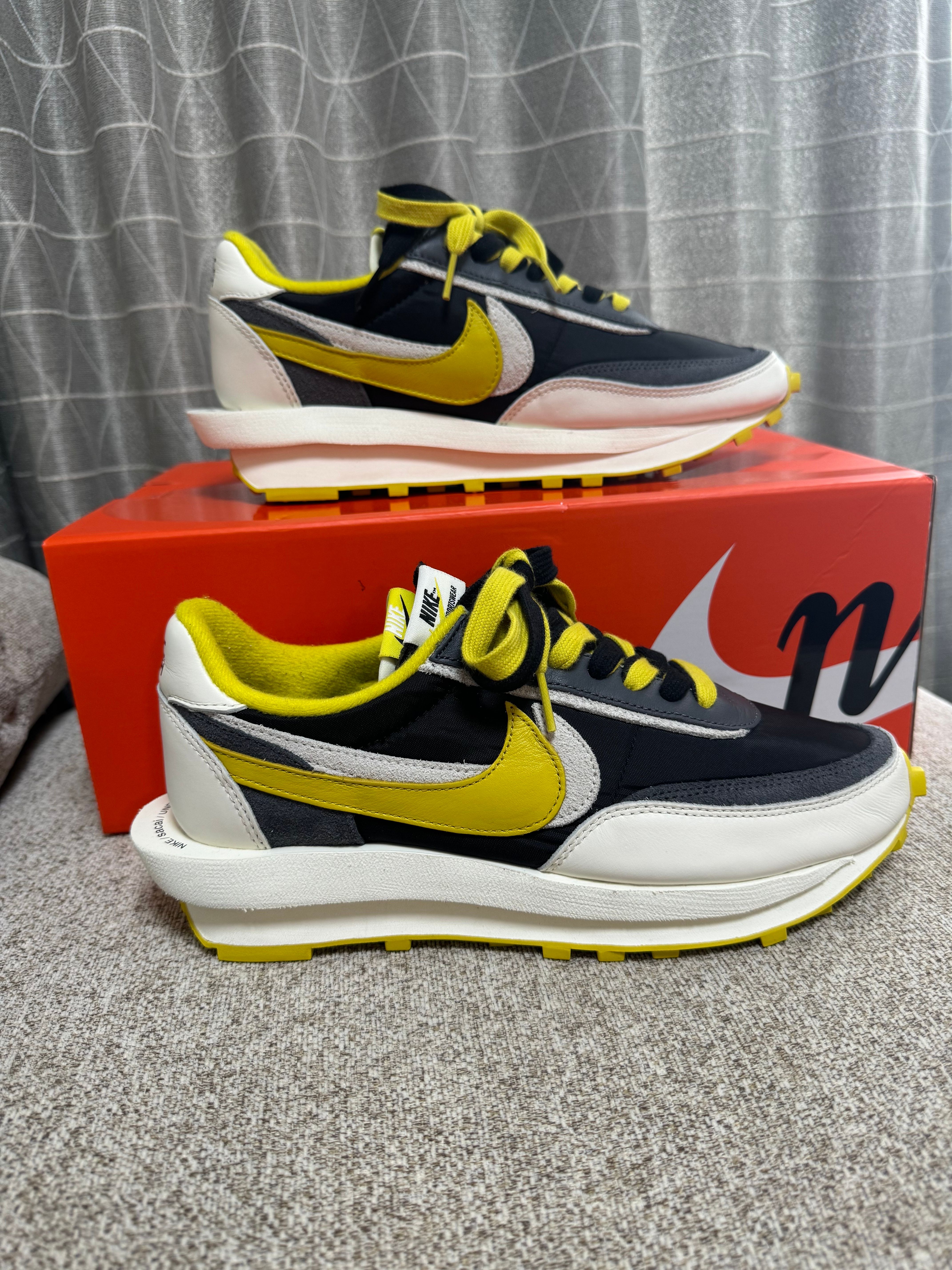 UNDERCOVER × sacai × Nike LD Waffle "Black/Sail-Dark Grey-Bright Citron"