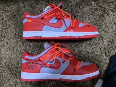 Off-White × Nike Dunk Low "University Red/Wolf Grey"