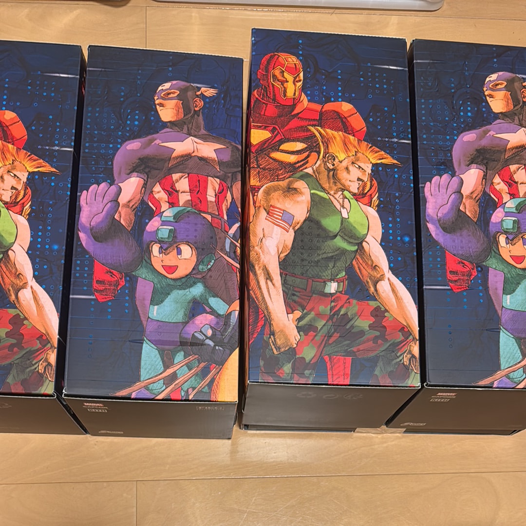 キス × マーベルvsカプコン × アシックス ゲルカヤノ12.1 ダブルボックス "キャプテンアメリカ vs ガイル"