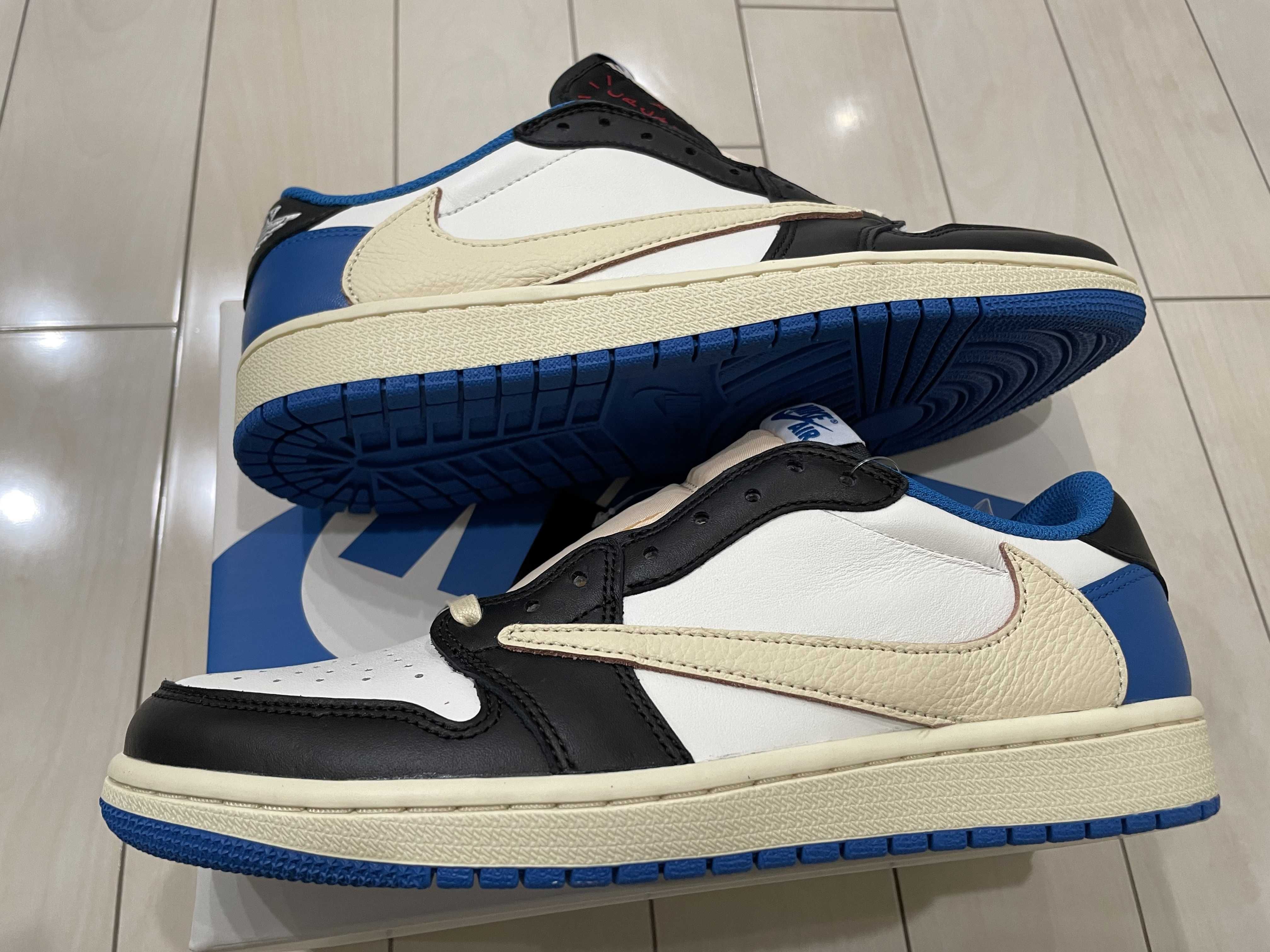 Travis Scott × fragment design × Nike Air Jordan 1 Low OG SP "Military Blue"
