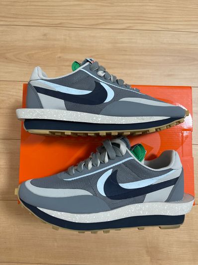 CLOT × Sacai × Nike LD Waffle "Grey Obsidian/Cool Grey"