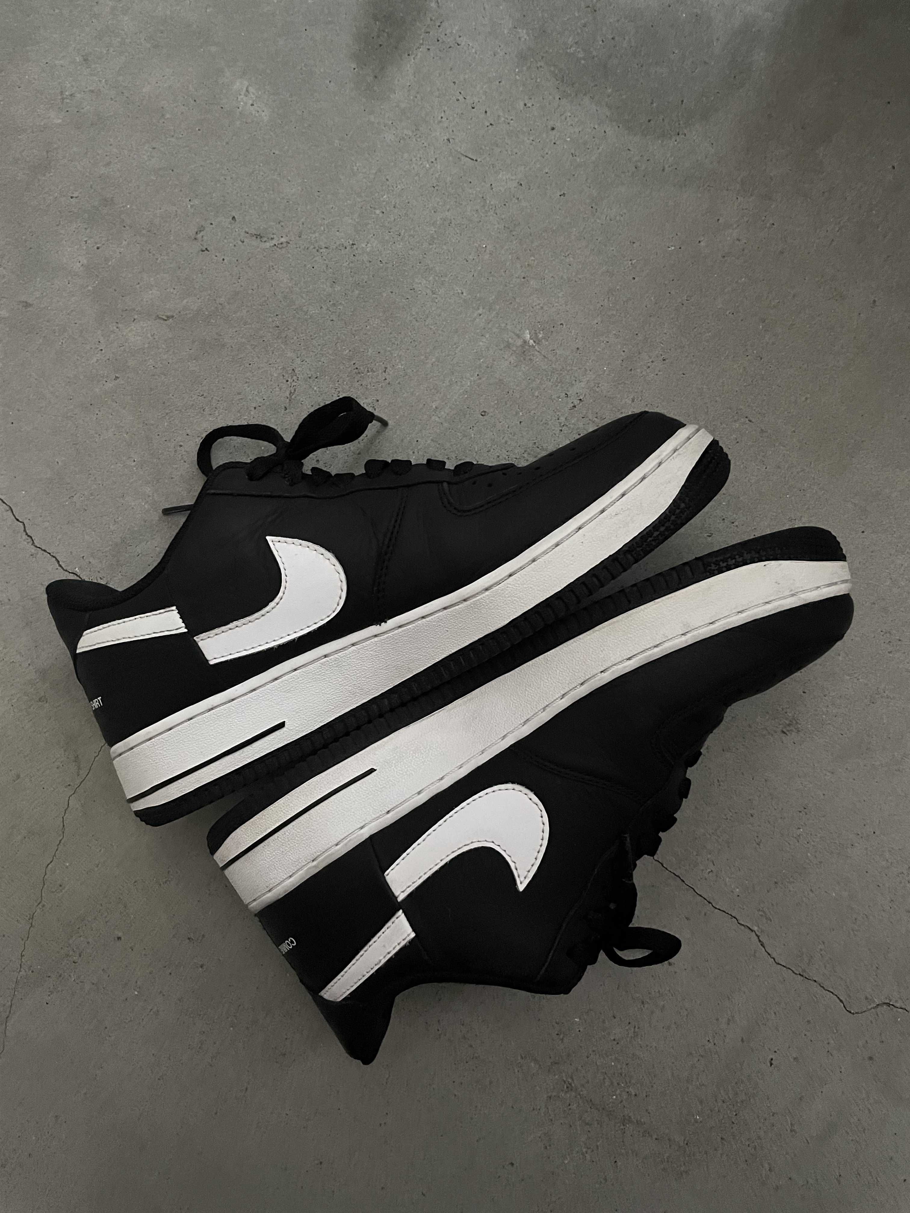 Supreme × COMME des GARCONS SHIRT × Nike Air Force 1 Low "Black/White" (2018)