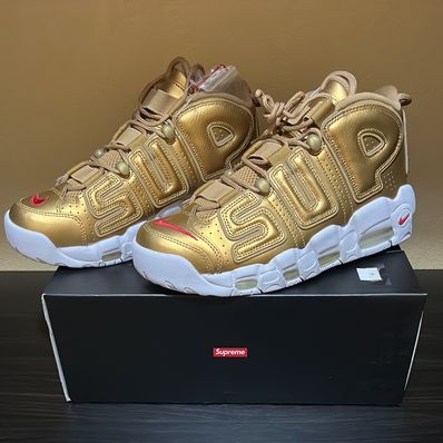 Supreme × Nike Air More Uptempo "Metallic Gold"