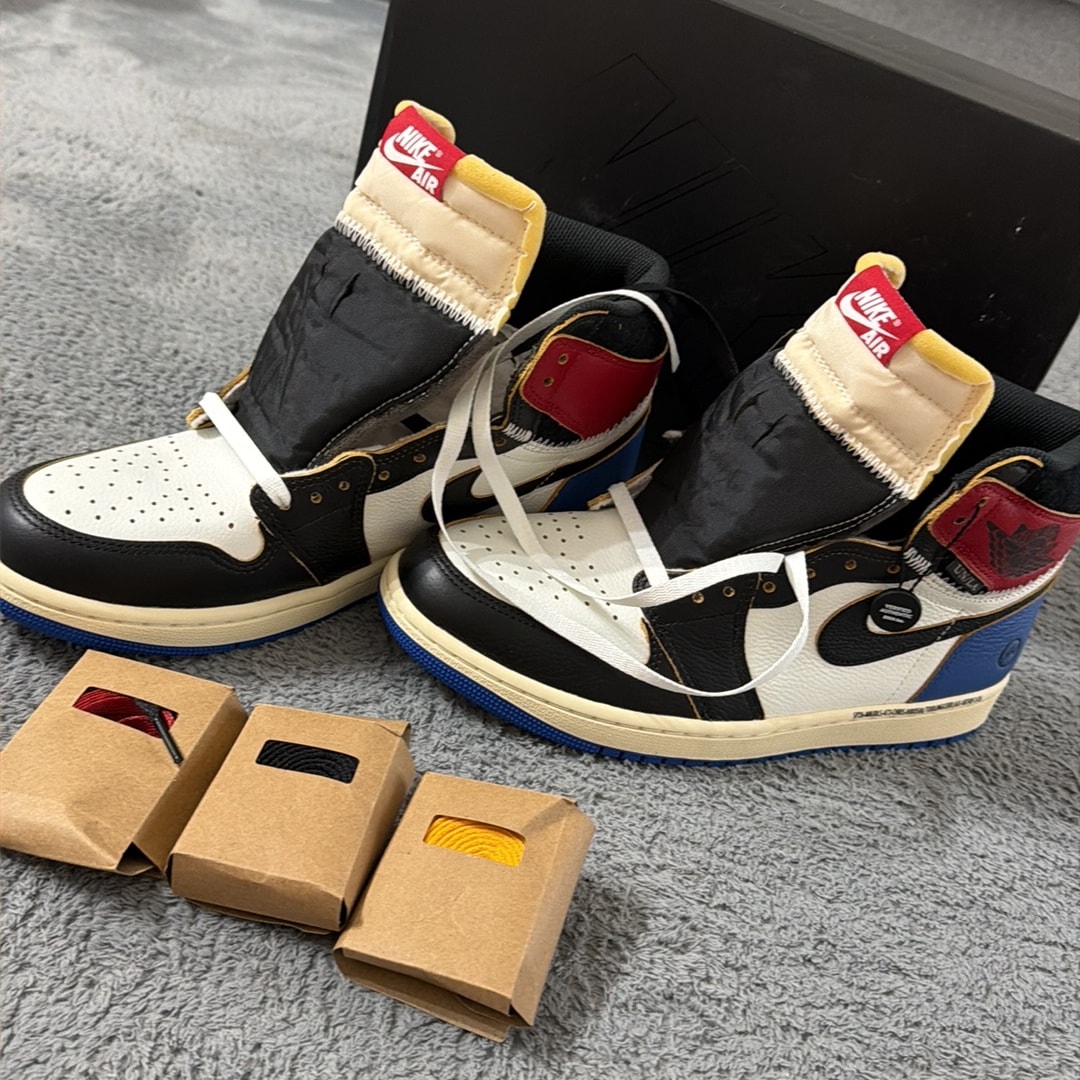 fragment design × UNION × Nike Air Jordan 1 High OG "Black/Varsity Red"