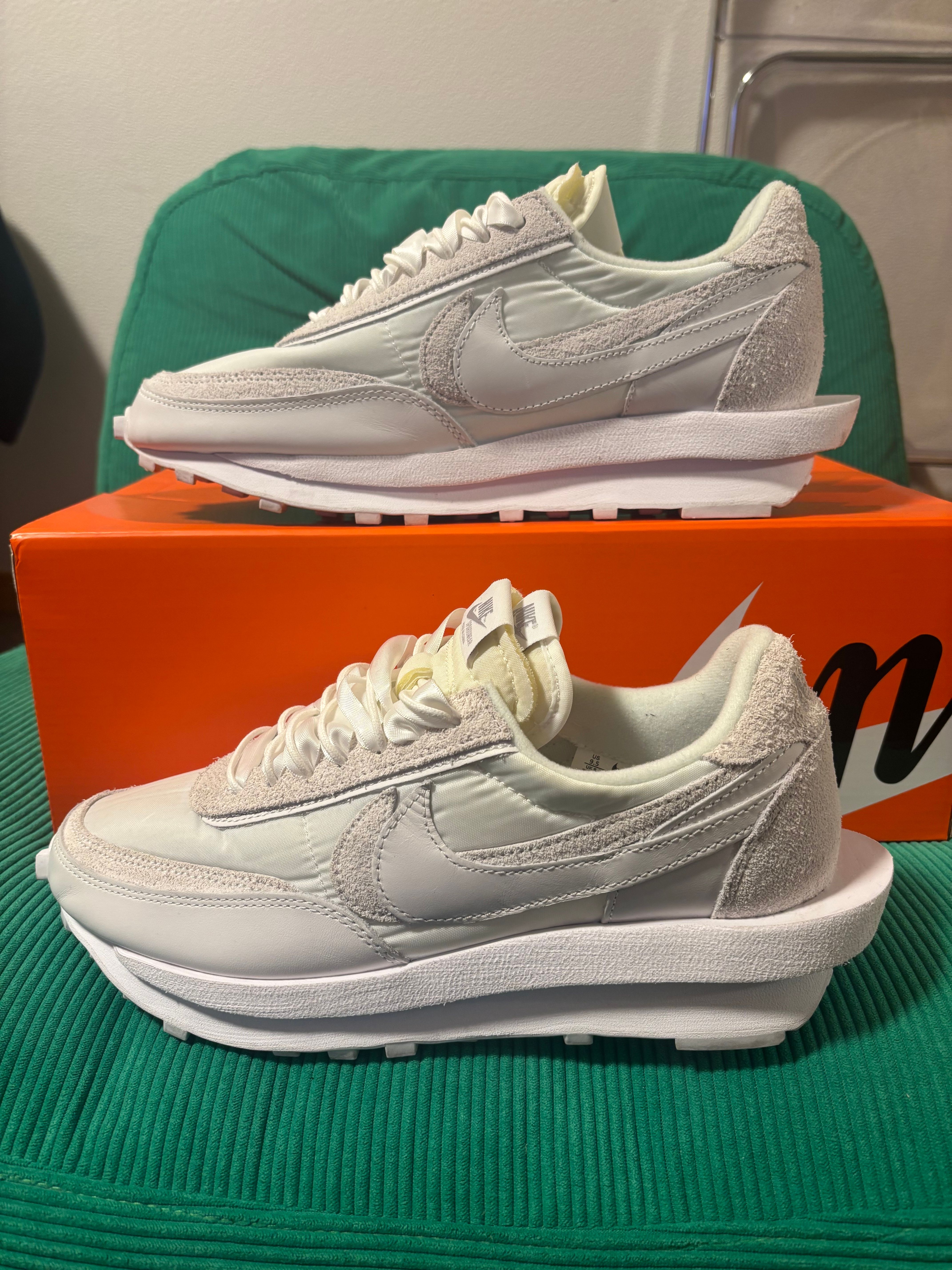 sacai × Nike LDV Waffle "Triple White"