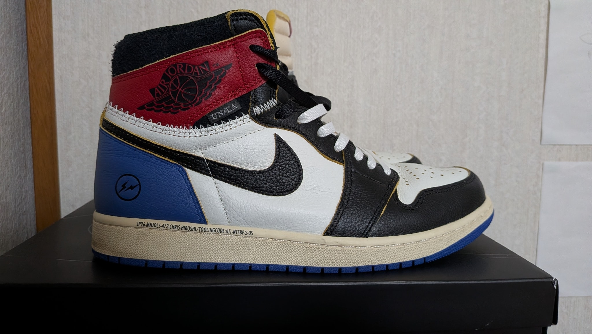 fragment design × UNION × Nike Air Jordan 1 High OG "Black/Varsity Red"