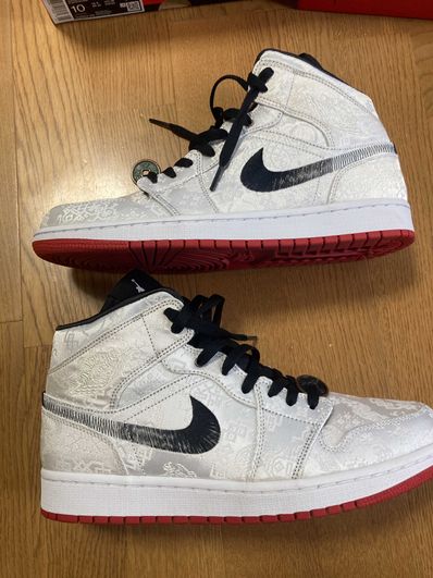 CLOT × Nike Air Jordan 1 Mid SE Fearless "White/Black/Red"
