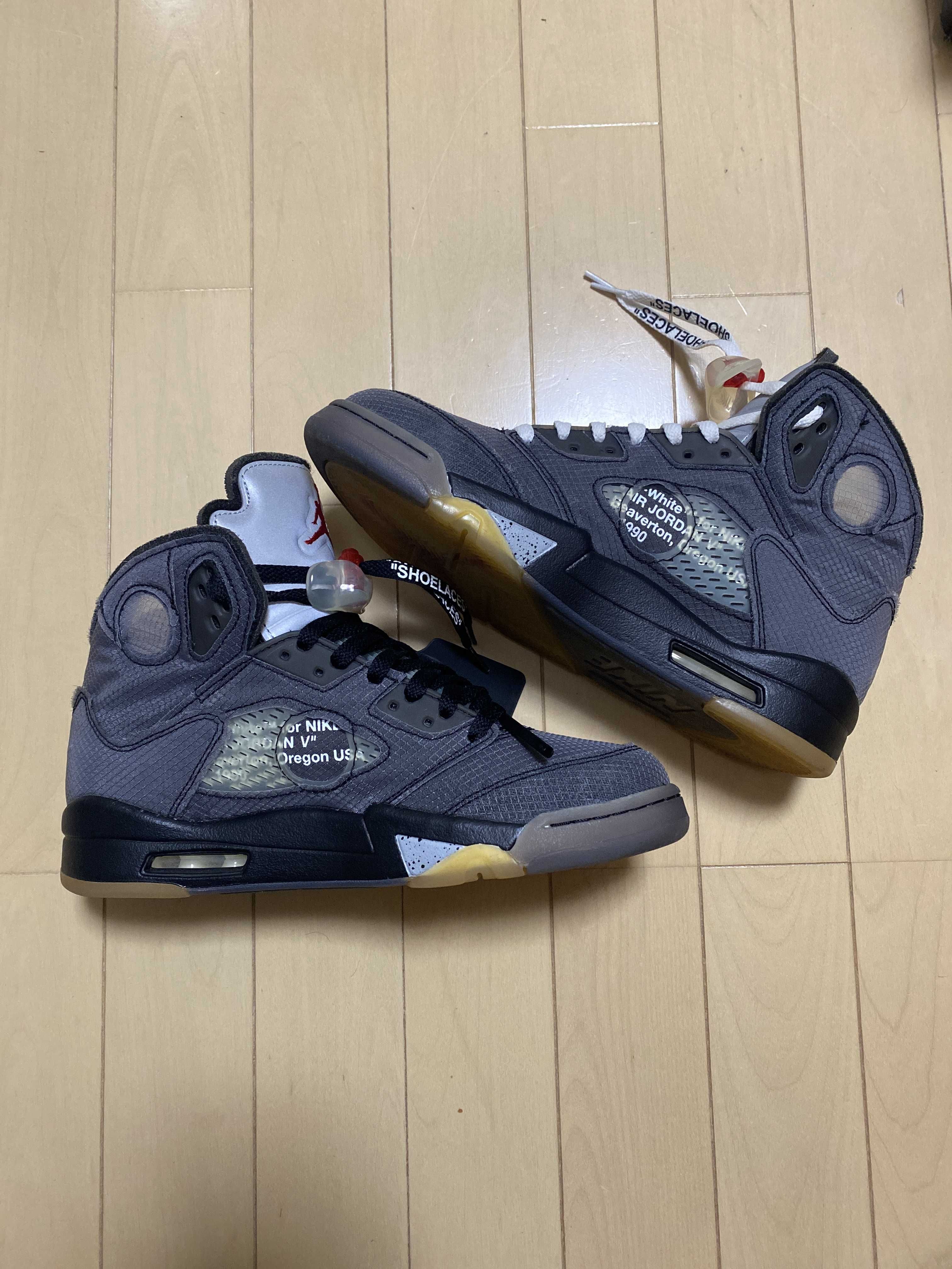 Off-White × Nike Air Jordan 5 "Black/Muslin/Fire Red"
