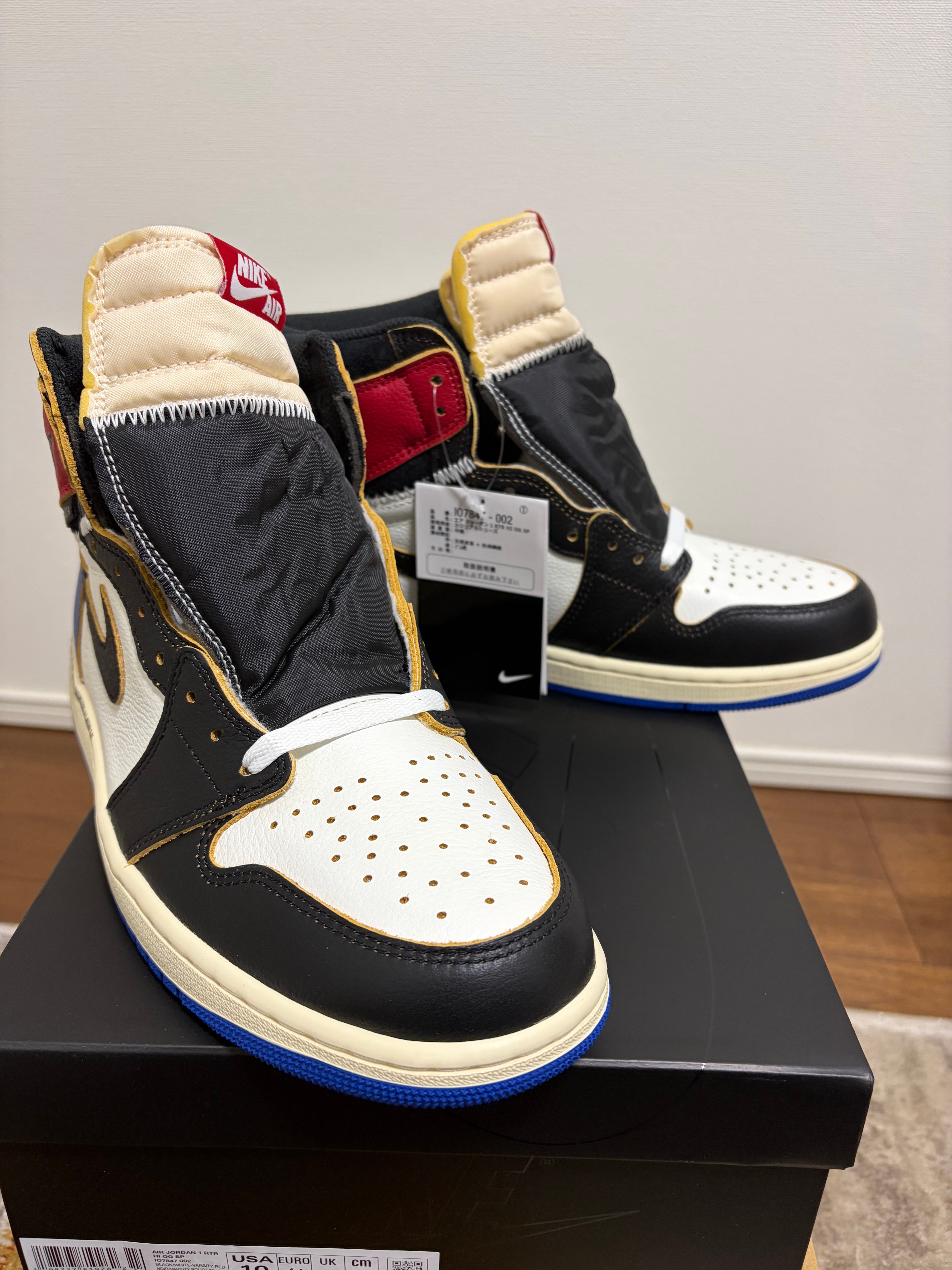 fragment design × UNION × Nike Air Jordan 1 High OG "Black/Varsity Red"