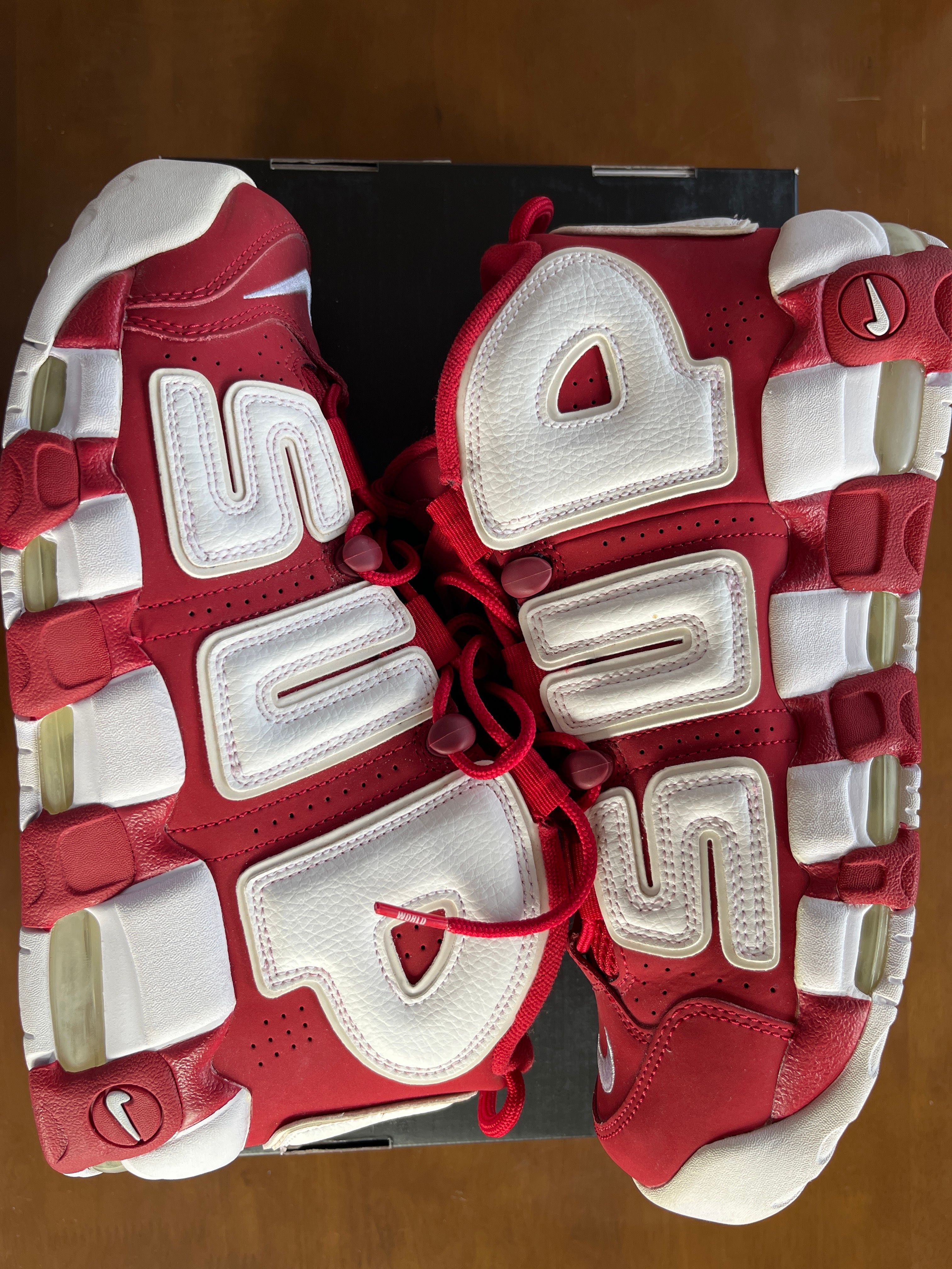 Supreme × Nike Air More Uptempo "White/Red"