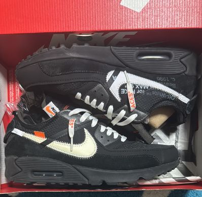 Off-White × Nike Air Max 90 "Black/Black-Cone-White"