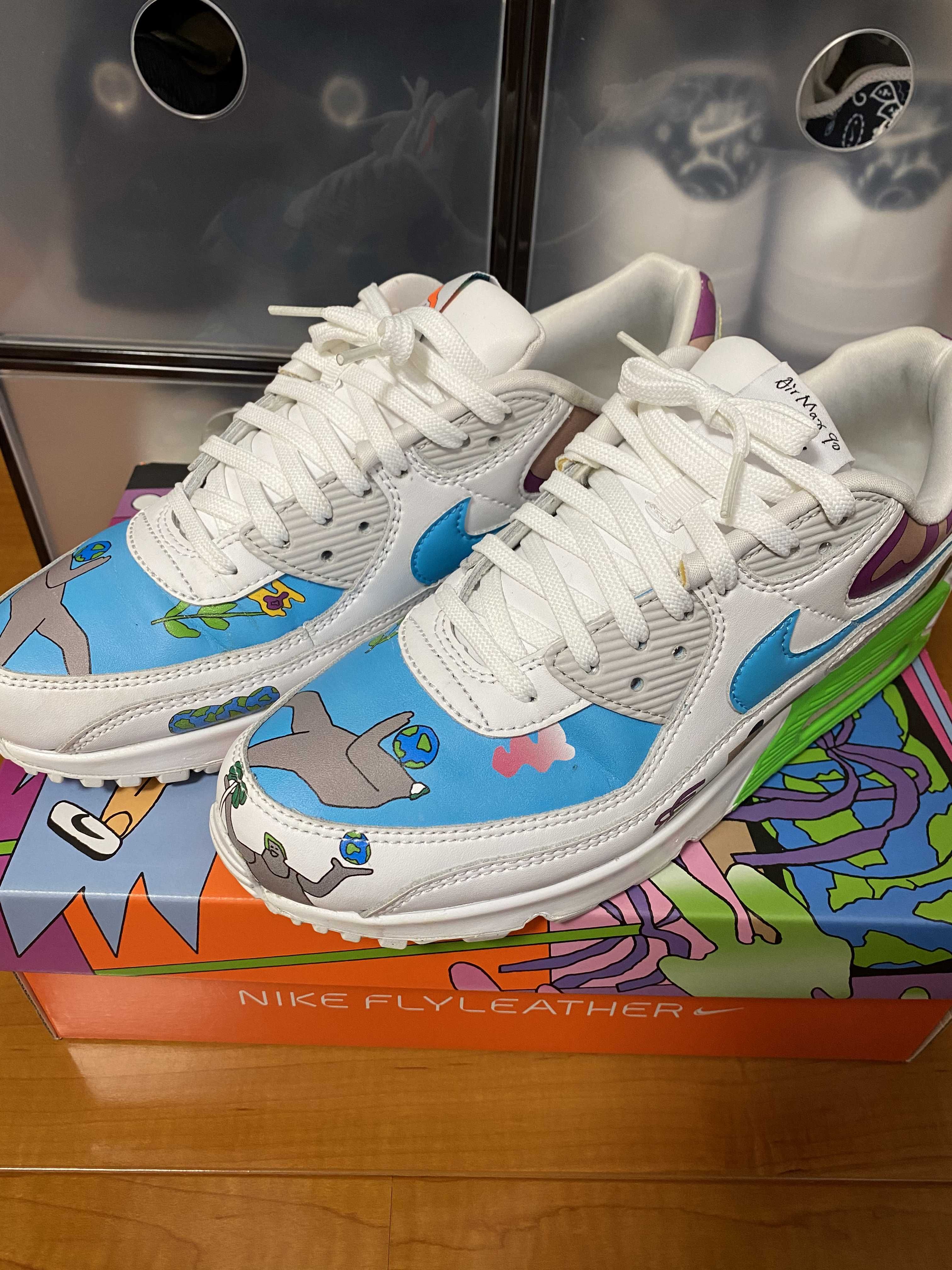 RUOHAN WANG × NIKE AIR MAX 90 FLYLEATHER "WHITE/MULTI COLOR"