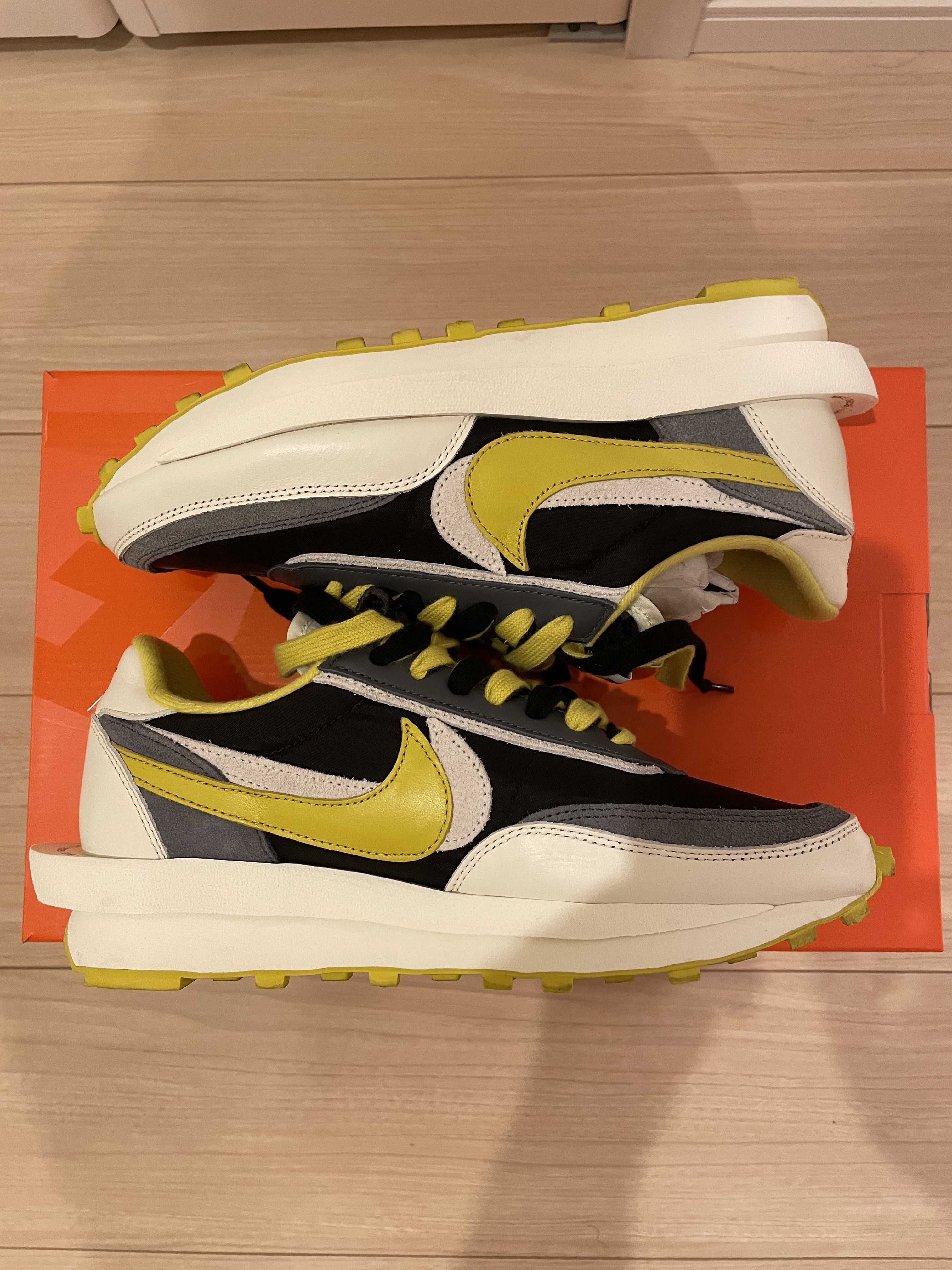 UNDERCOVER × sacai × Nike LD Waffle "Black/Sail-Dark Grey-Bright Citron"