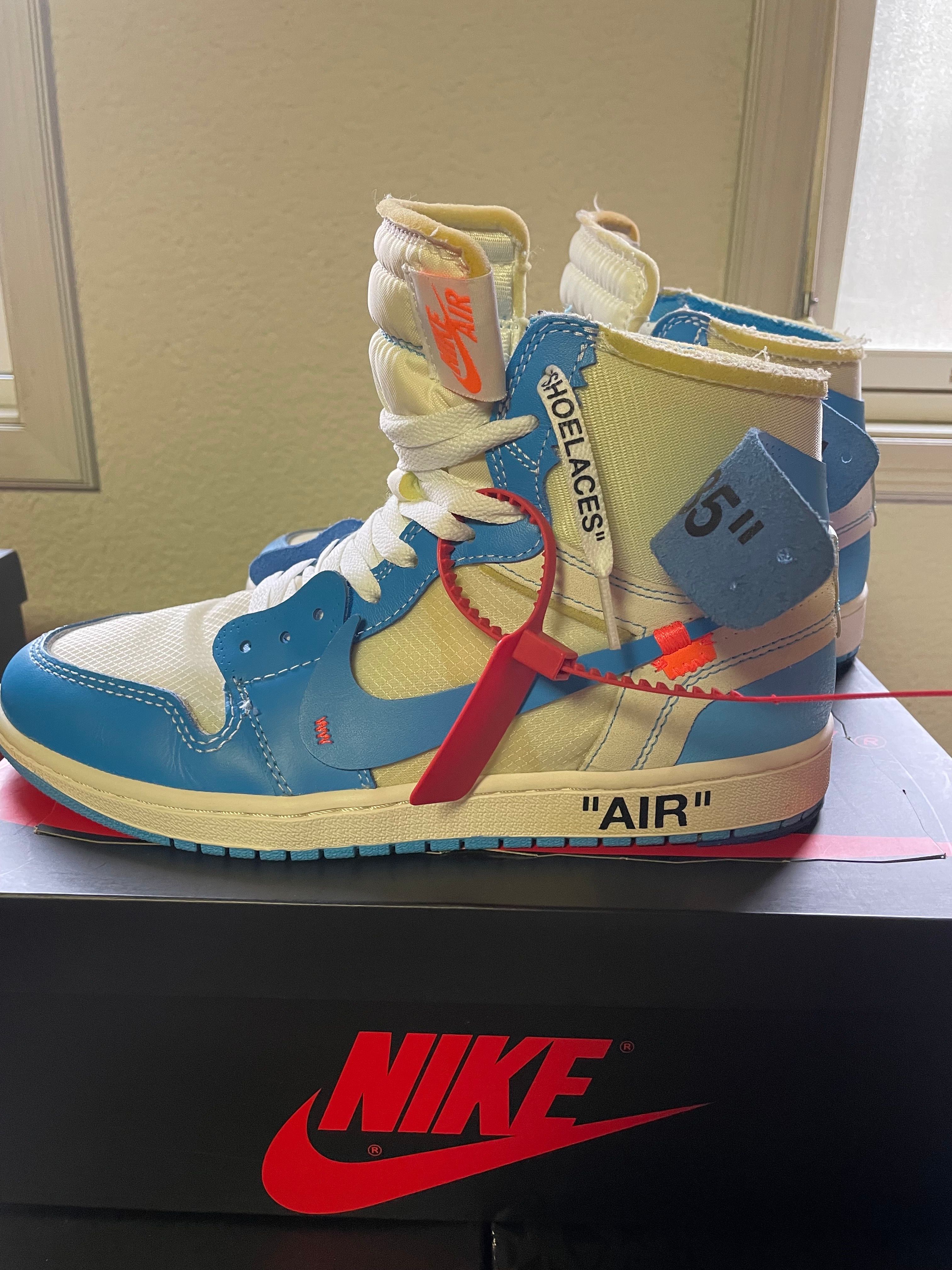 Off-White × Nike Air Jordan 1 High UNC "White/Dark Powder Blue"