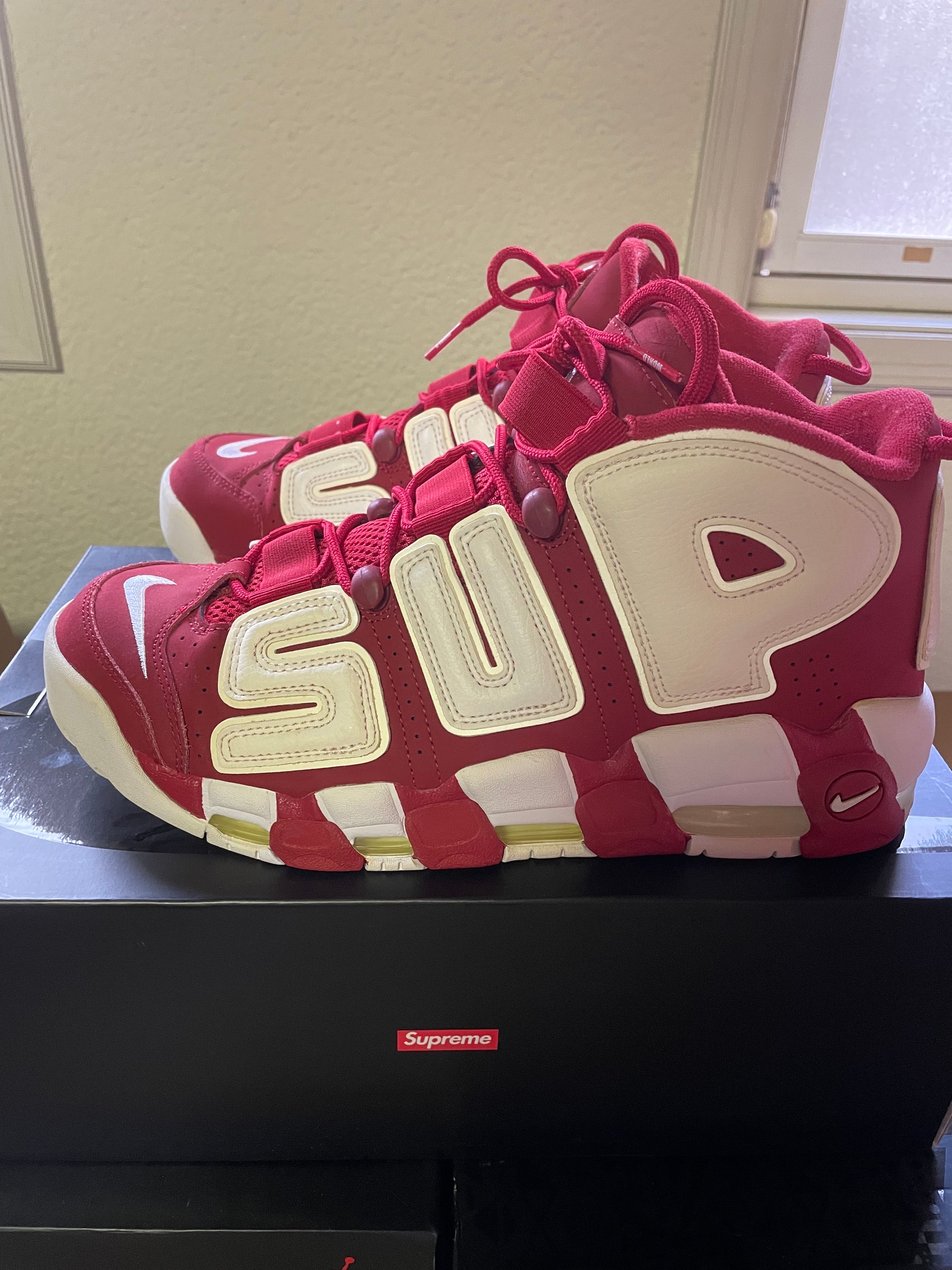 Supreme × Nike Air More Uptempo "White/Red"