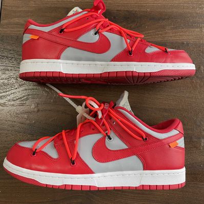 Off-White × Nike Dunk Low "University Red/Wolf Grey"